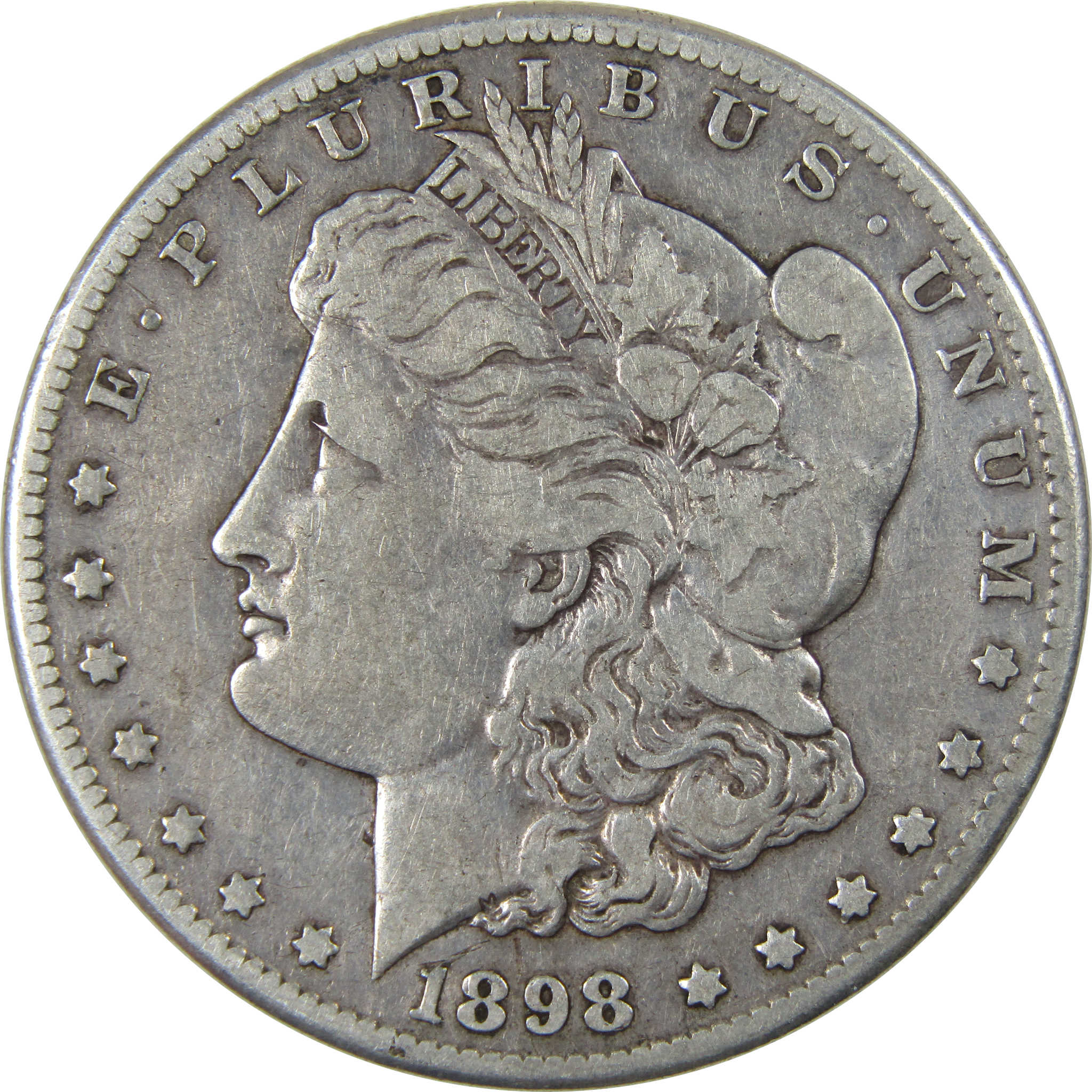 1898 S Morgan Dollar F Fine Silver $1 Coin Collectible SKU:I23450