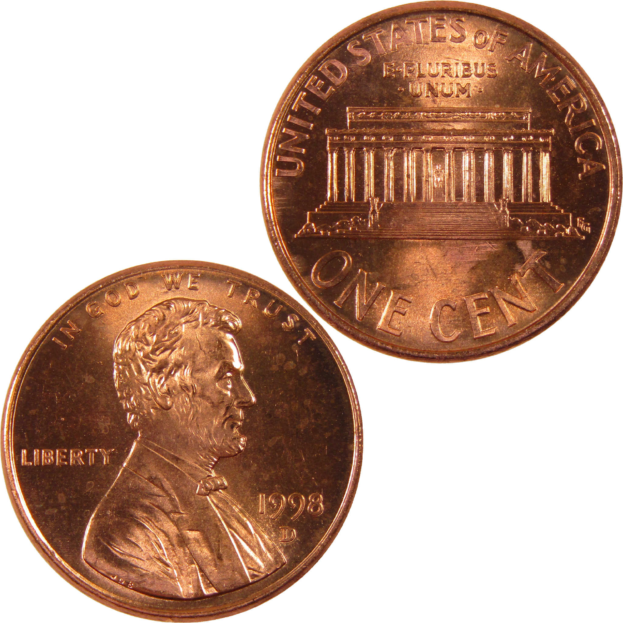 1998 D Lincoln Memorial Cent BU Uncirculated Penny 1c Coin