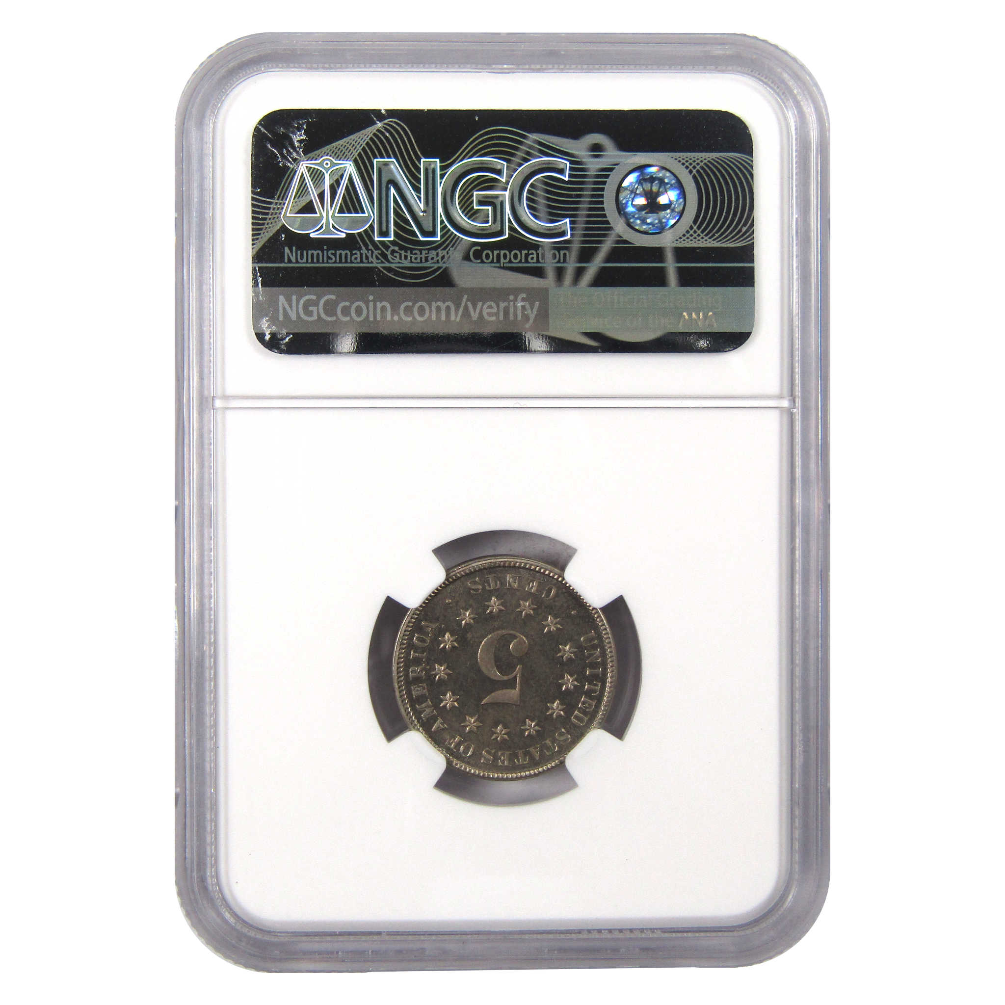 1883 With Cents Shield Nickel PF 64 NGC 5c Proof Coin SKU:I9765