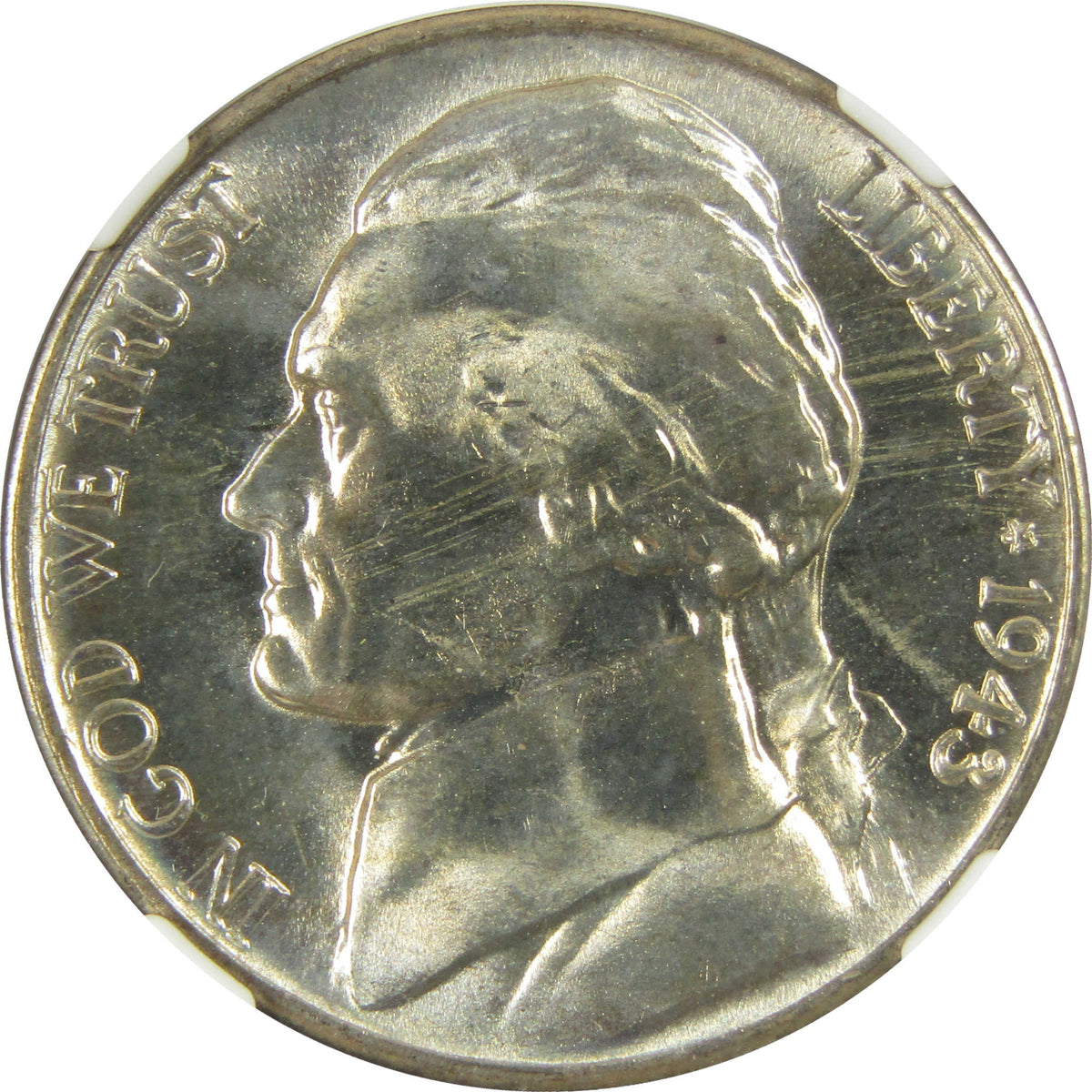 1943 D Jefferson Wartime Silver Nickel MS 67 6FS NGC Coin SKU:I28717