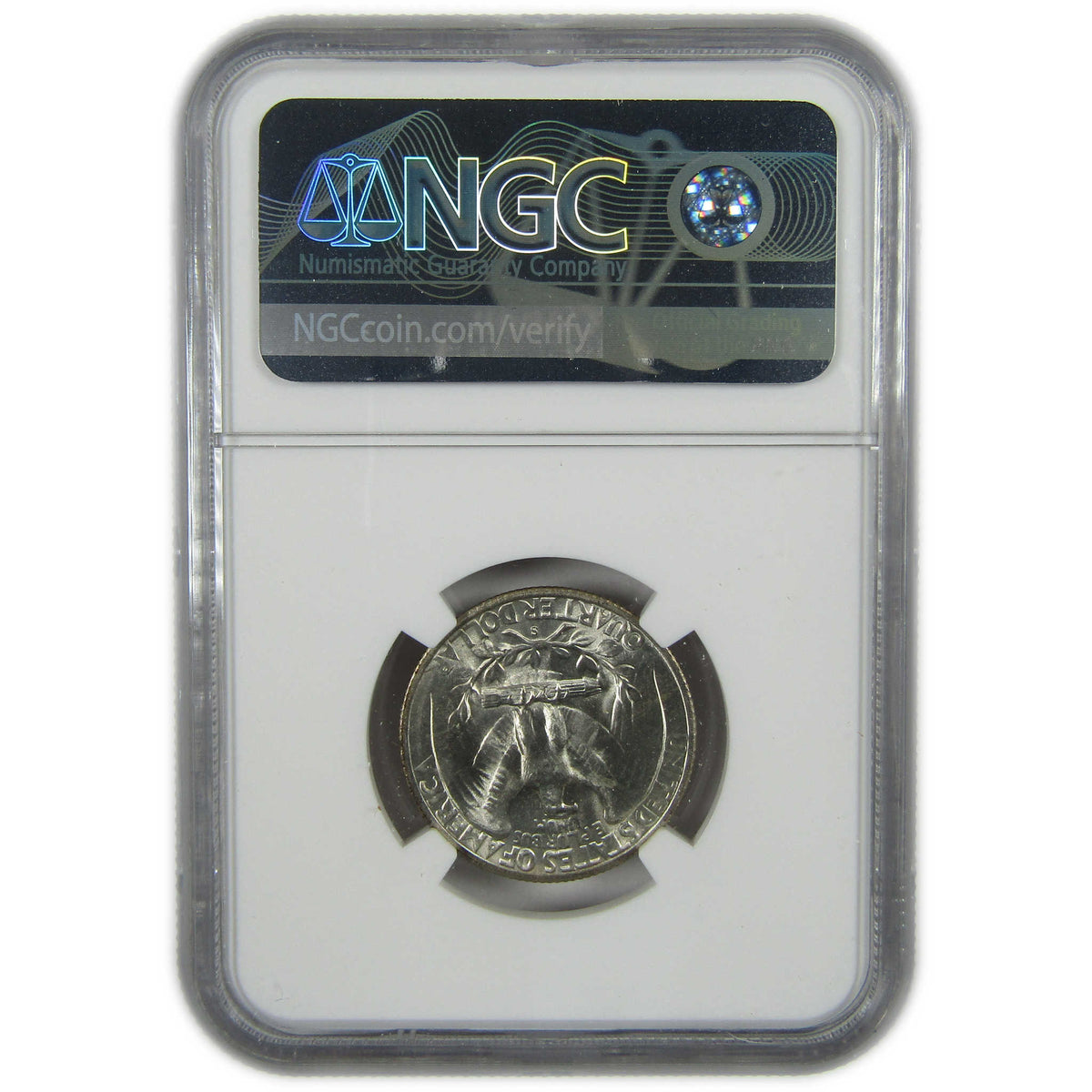 1946 S Washington Silver 25c MS 65 NGC Bag Fragment SKU:I28699