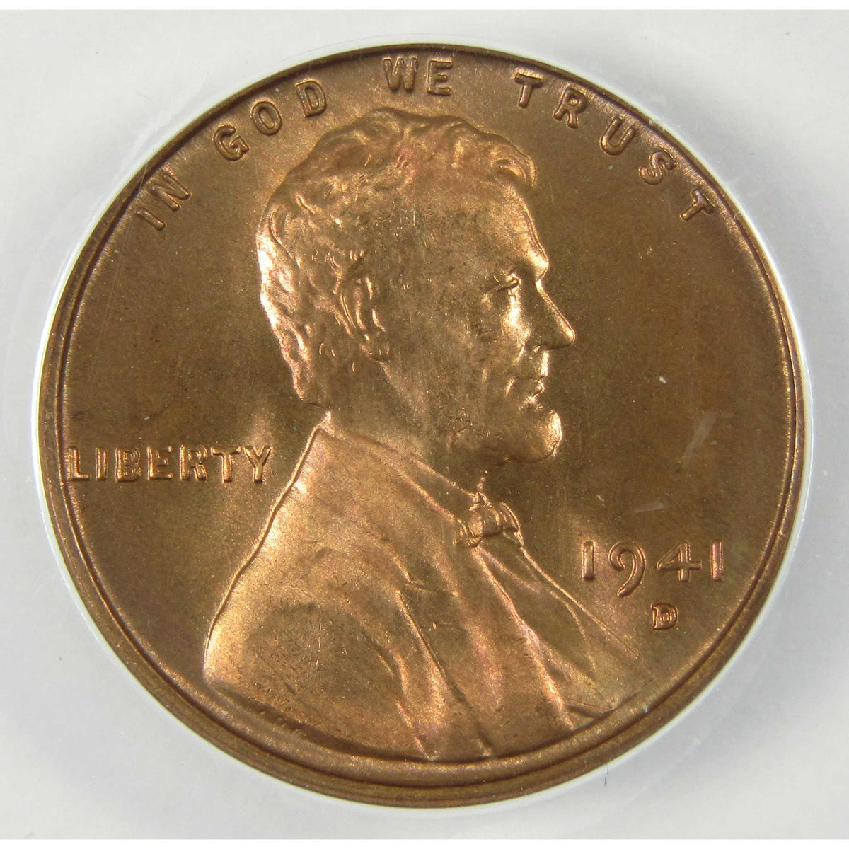1941 D Lincoln Wheat Cent MS 66 RB ANACS Penny Uncirculated SKU:I27937