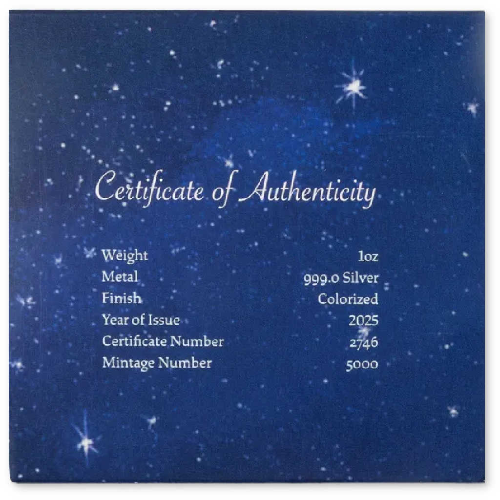 2025 Nativity Scene Colorized 1 oz Silver Bar Stained Glass Design