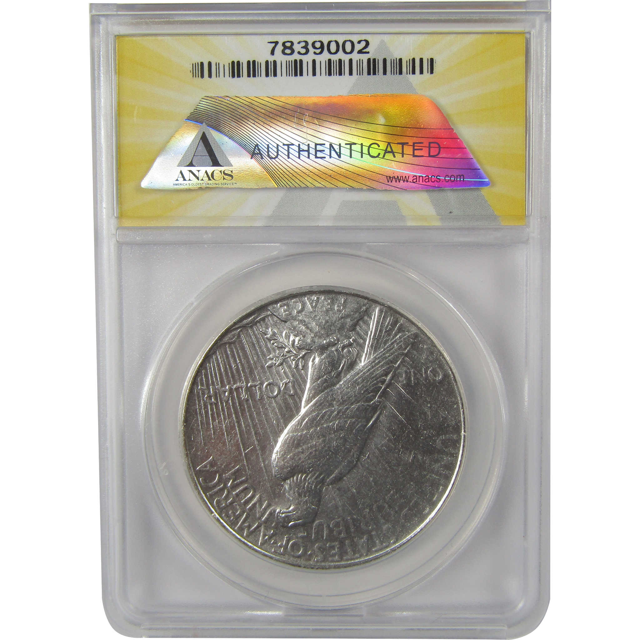 1923 D Peace Dollar AU 50 ANACS Silver $1 Coin SKU:I22178