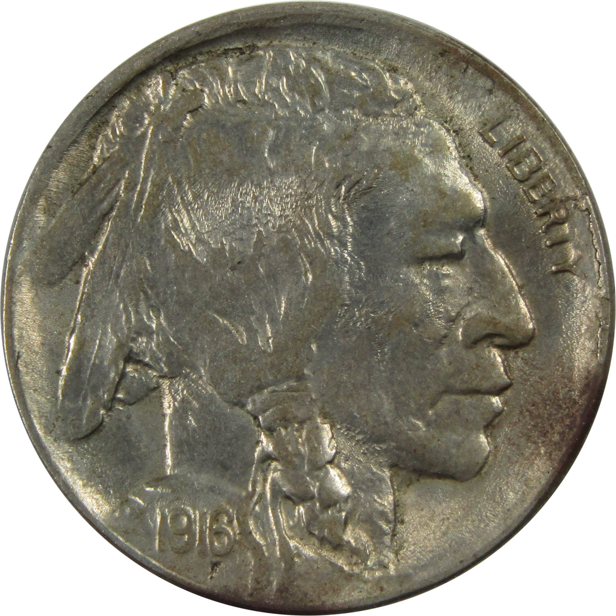 1916 D Indian Head Buffalo Nickel AU About Unc 5c Coin SKU:I13438