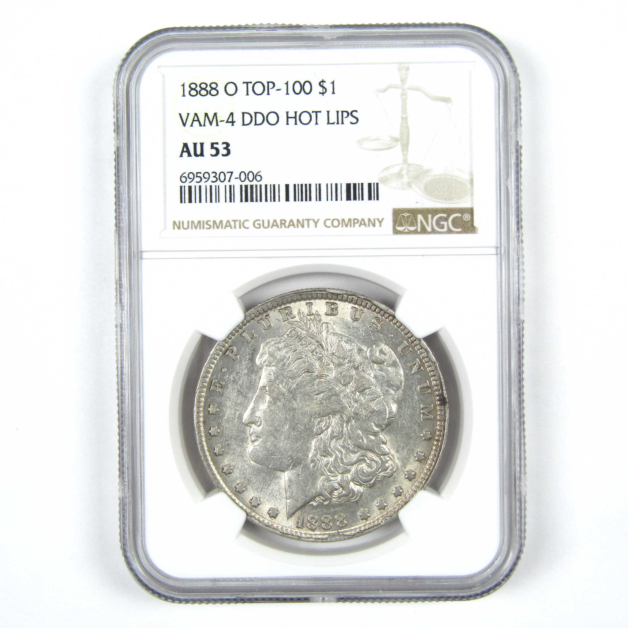 1888 O VAM-4 Hot Lips Top 100 Morgan Dollar AU 53 NGC SKU:I15208 - Morgan coin - Morgan silver dollar - Morgan silver dollar for sale - Profile Coins &amp; Collectibles