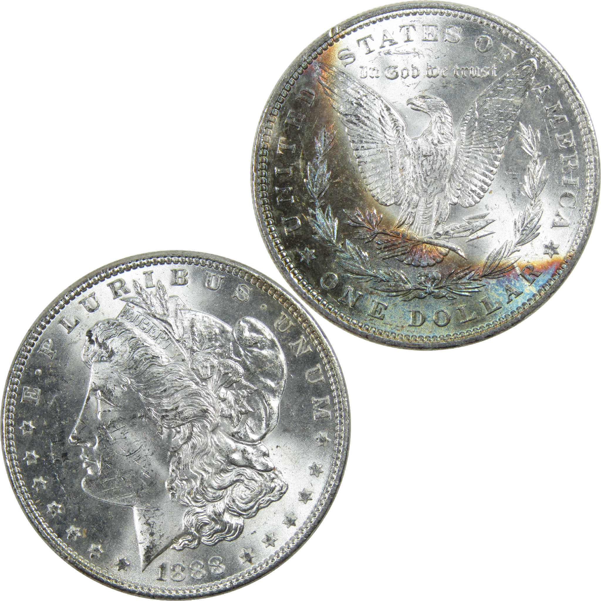 1888 Morgan Dollar Uncirculated Silver $1 Coin Toned SKU:I13206