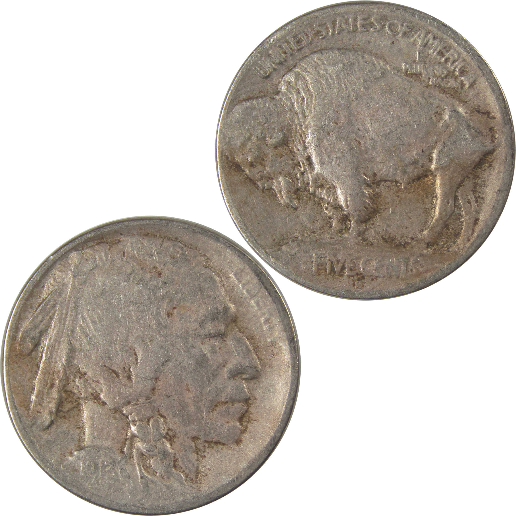 1913 S Type 1 Indian Head Buffalo Nickel F Fine Details SKU:I22915