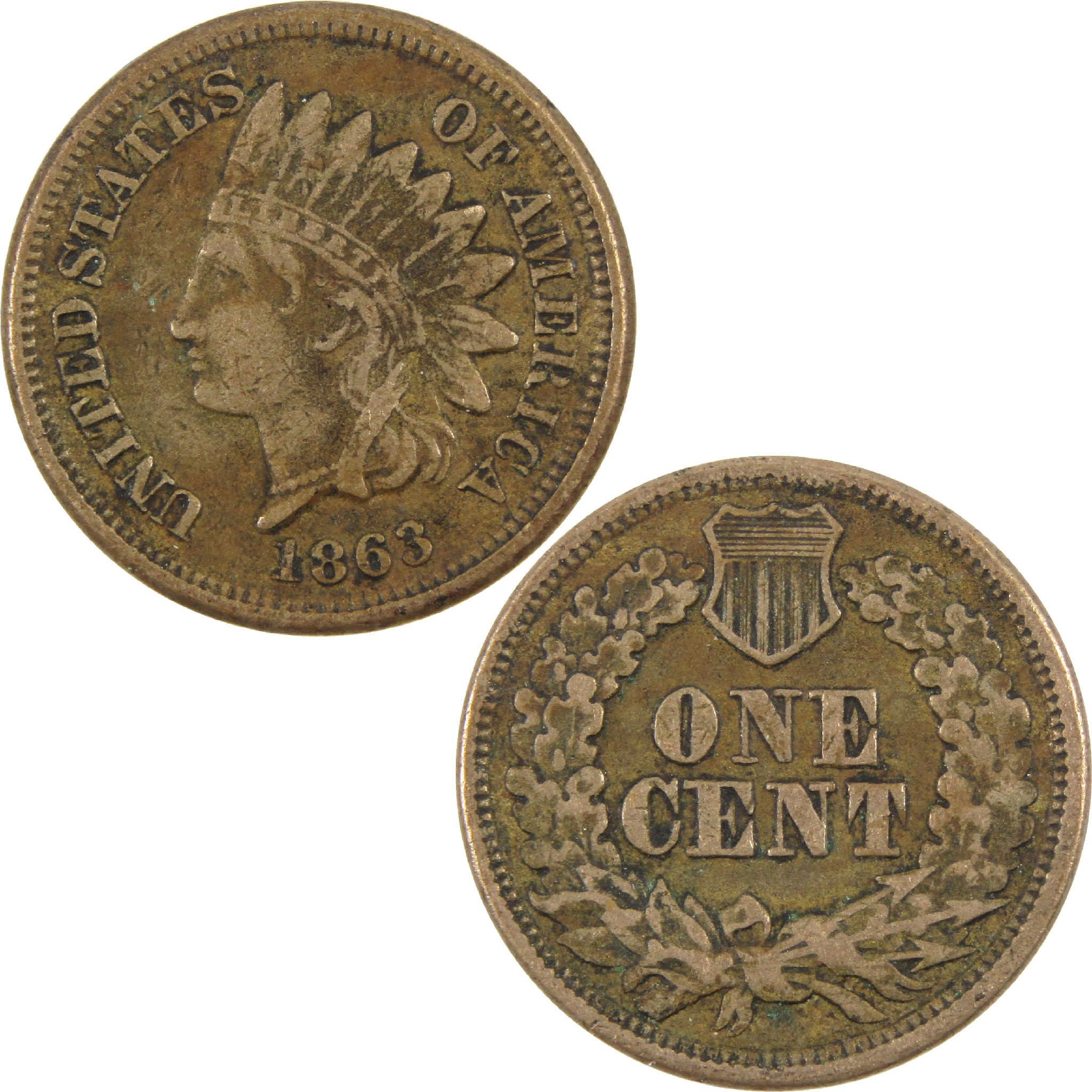 1863 Indian Head Cent VF Very Fine Copper-Nickel Penny 1c SKU:CPC6266