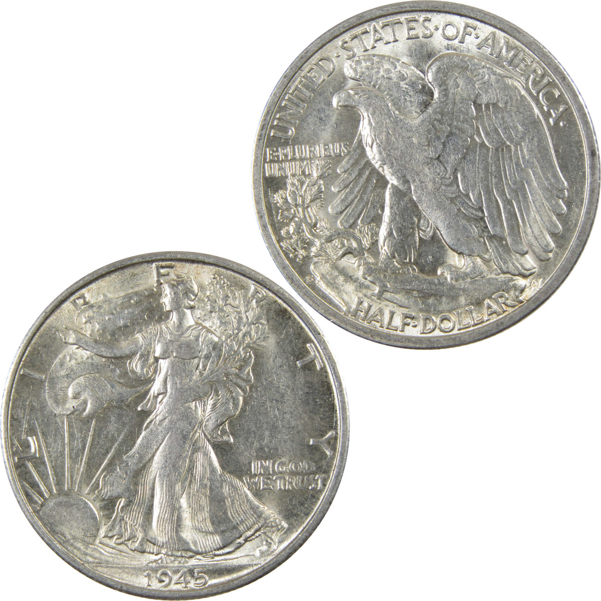 1945 S Liberty Walking Silver 50c Borderline Uncirculated SKU:I28652