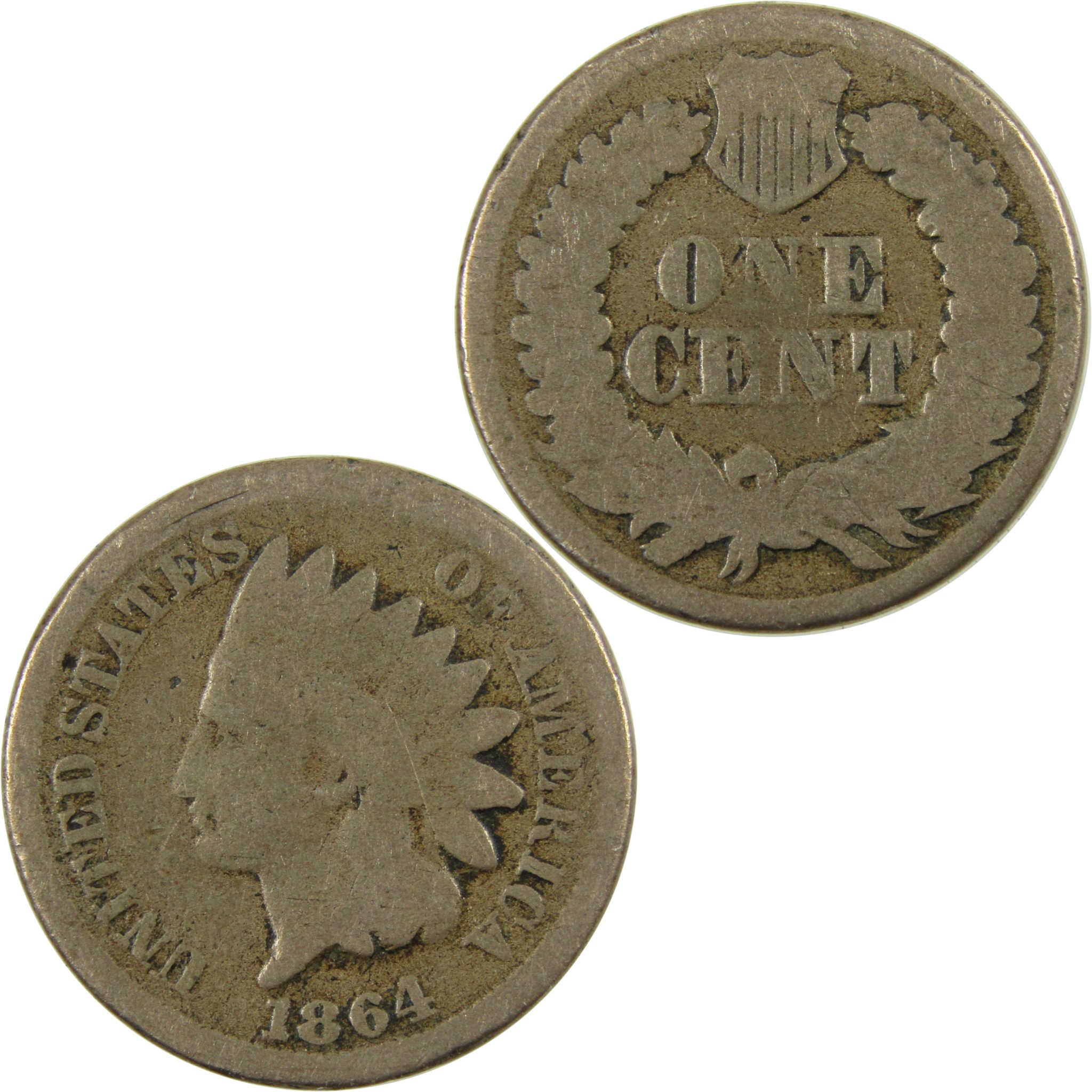 1864 Indian Head Copper-Nickel Cent AG About Good Penny SKU:CP1116