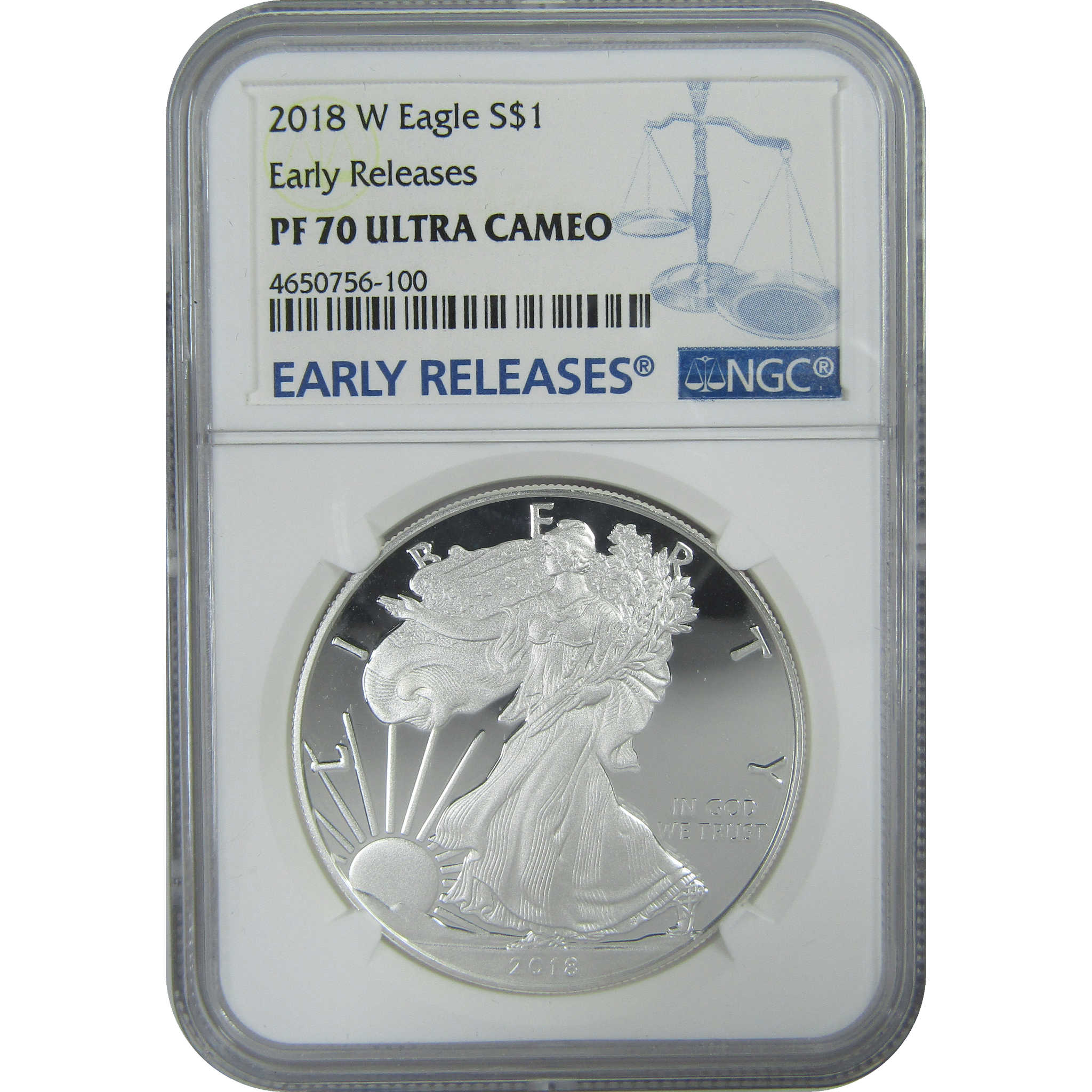 2018 W American Silver Eagle PF 70 UCAM NGC Early Releases SKU:CPC9289