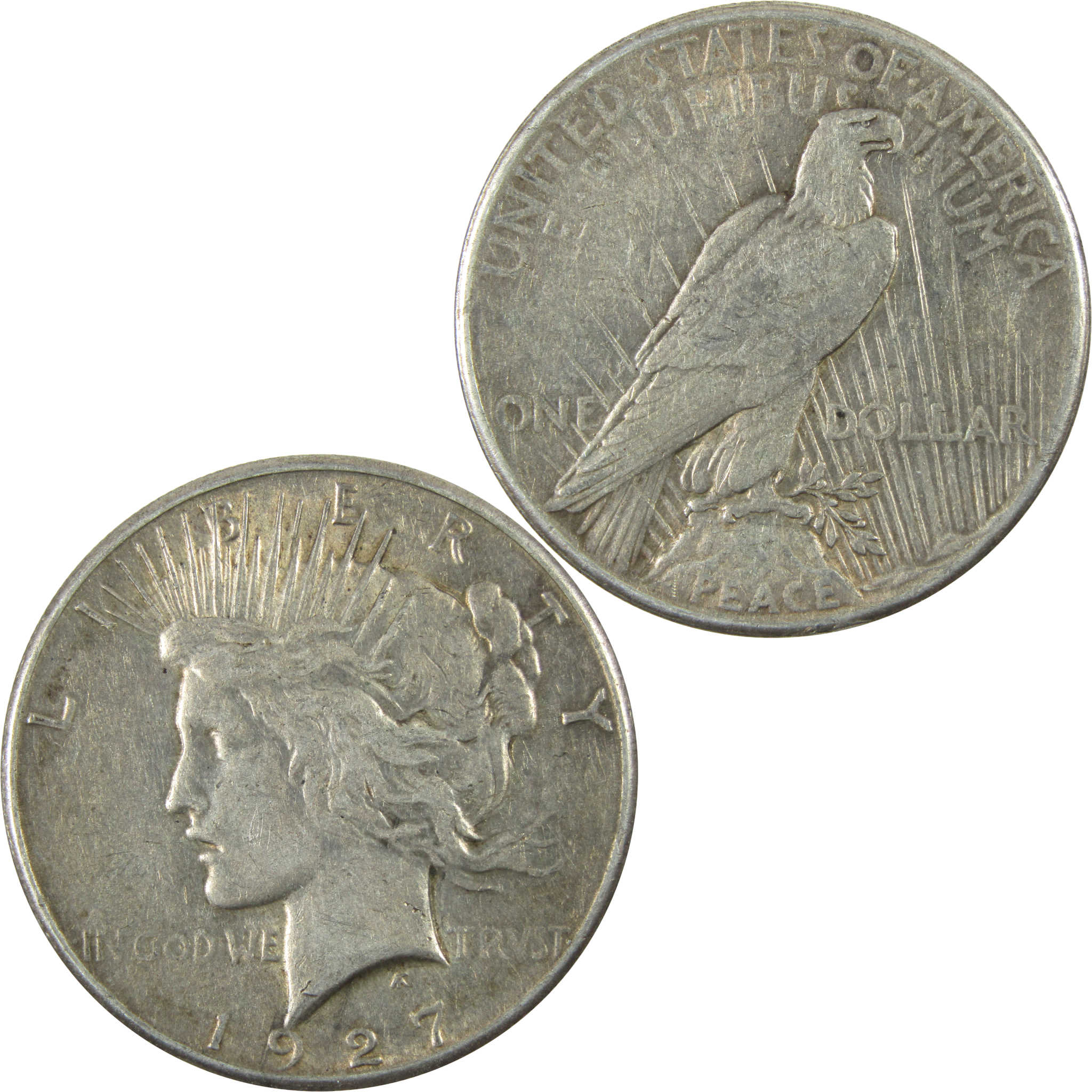 1927 Peace Dollar VF Very Fine Silver $1 Coin SKU:I14822