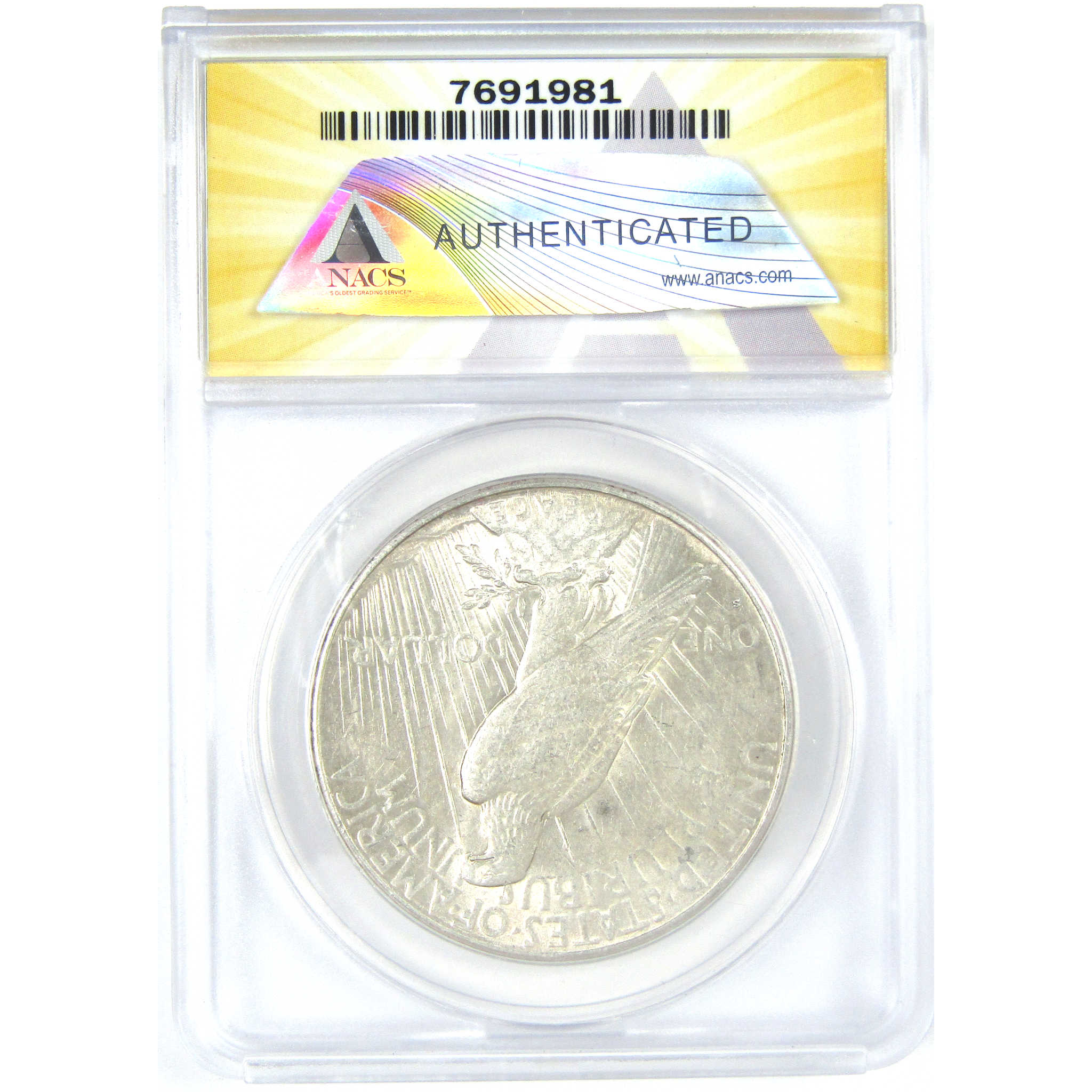 1926 S Peace Dollar AU 50 Details ANACS Silver $1 Coin SKU:I16244