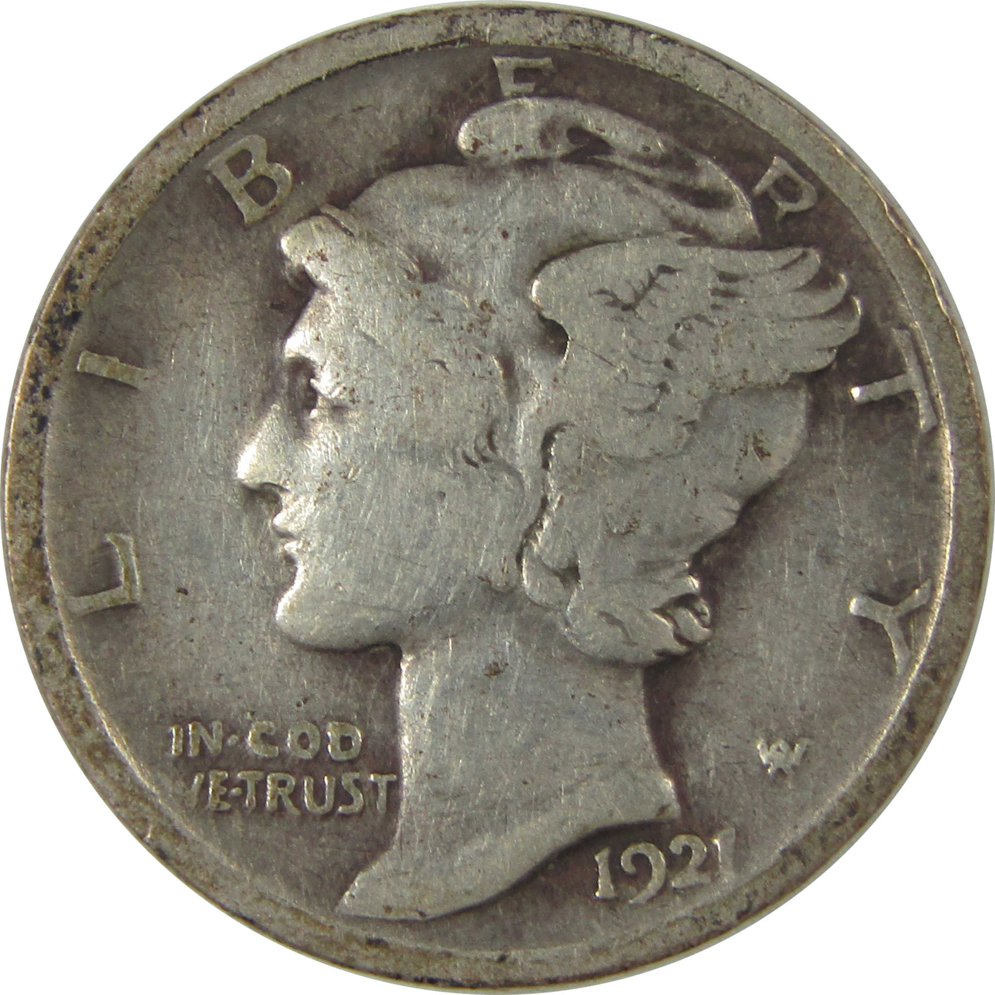 1921 Mercury Dime VG Very Good Silver 10c Coin SKU:CPC0923