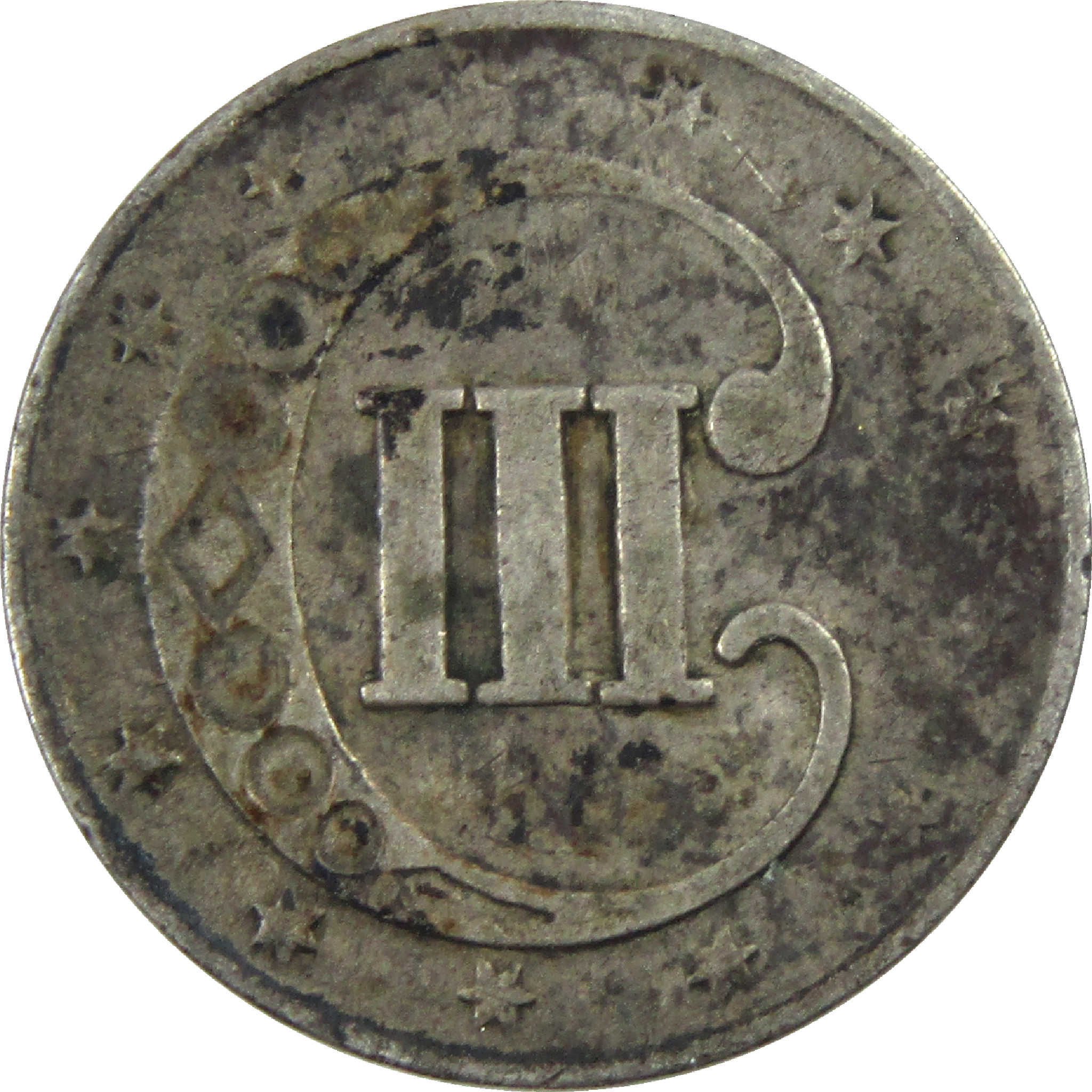 1852 Three Cent Piece AG About Good Silver Trime 3c Coin SKU:I12340