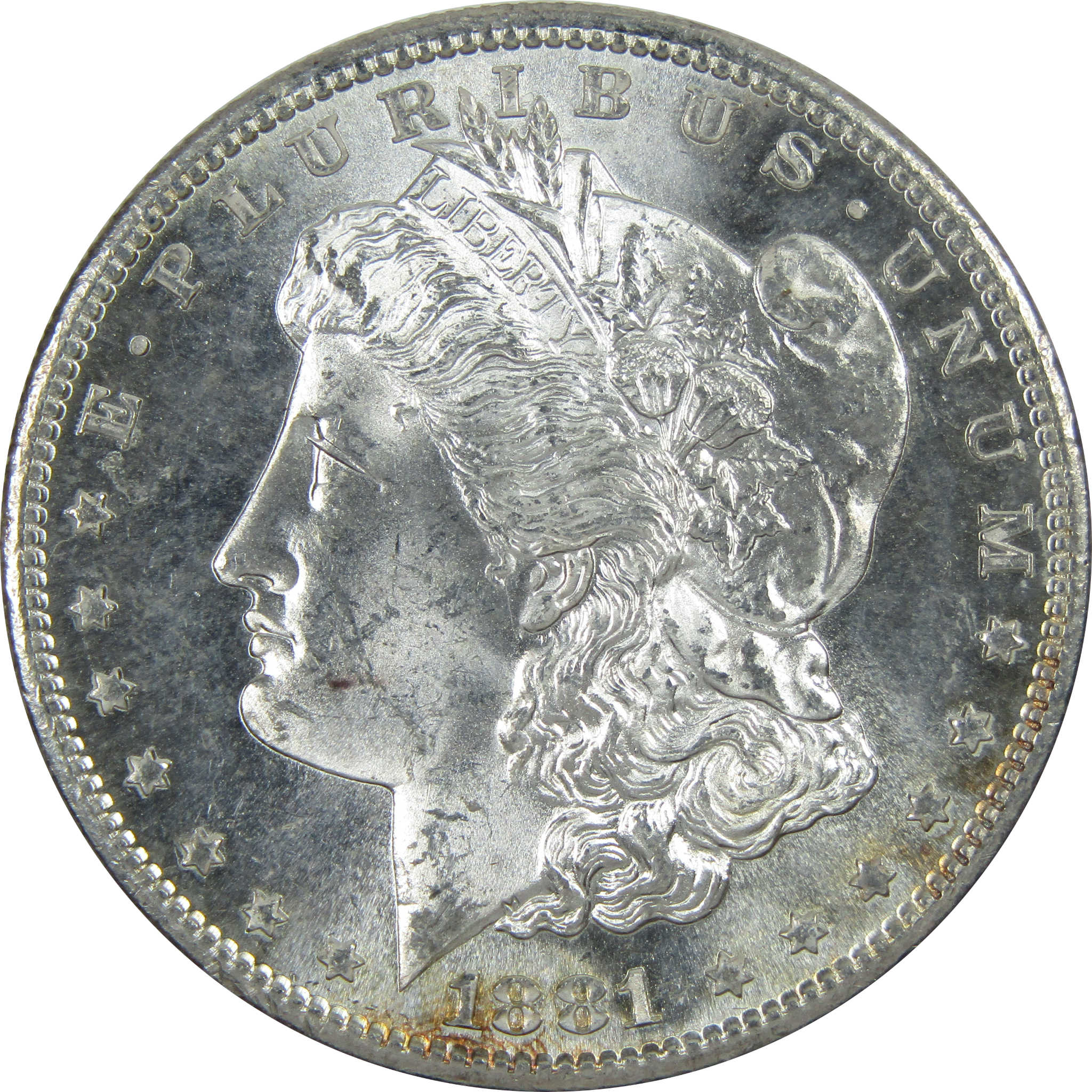 1881 S Morgan Dollar Uncirculated Silver $1 Coin Toned SKU:I14241