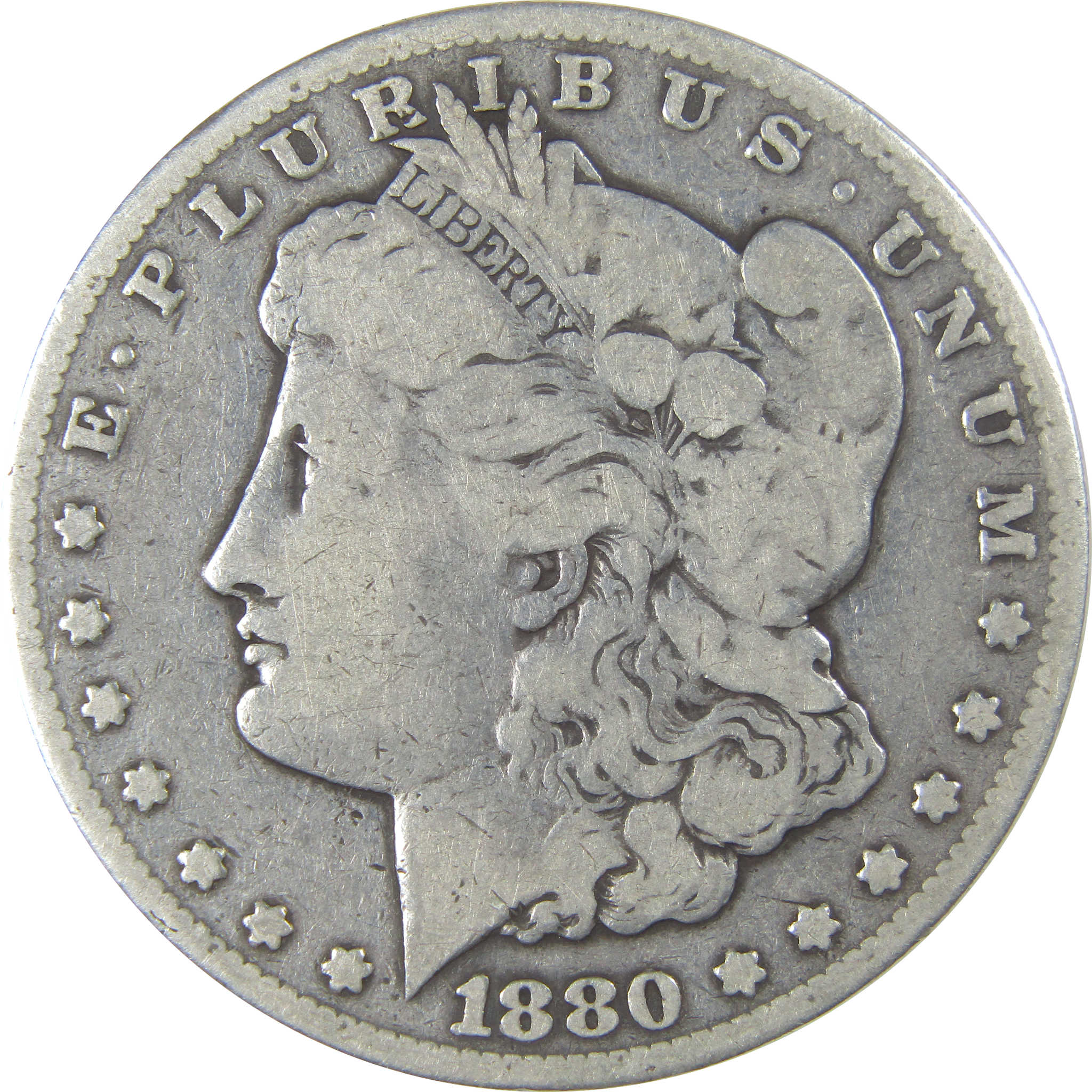 1880 CC Morgan Dollar VG Very Good Silver $1 Coin SKU:CP27 - Morgan coin - Morgan silver dollar - Morgan silver dollar for sale - Profile Coins &amp; Collectibles