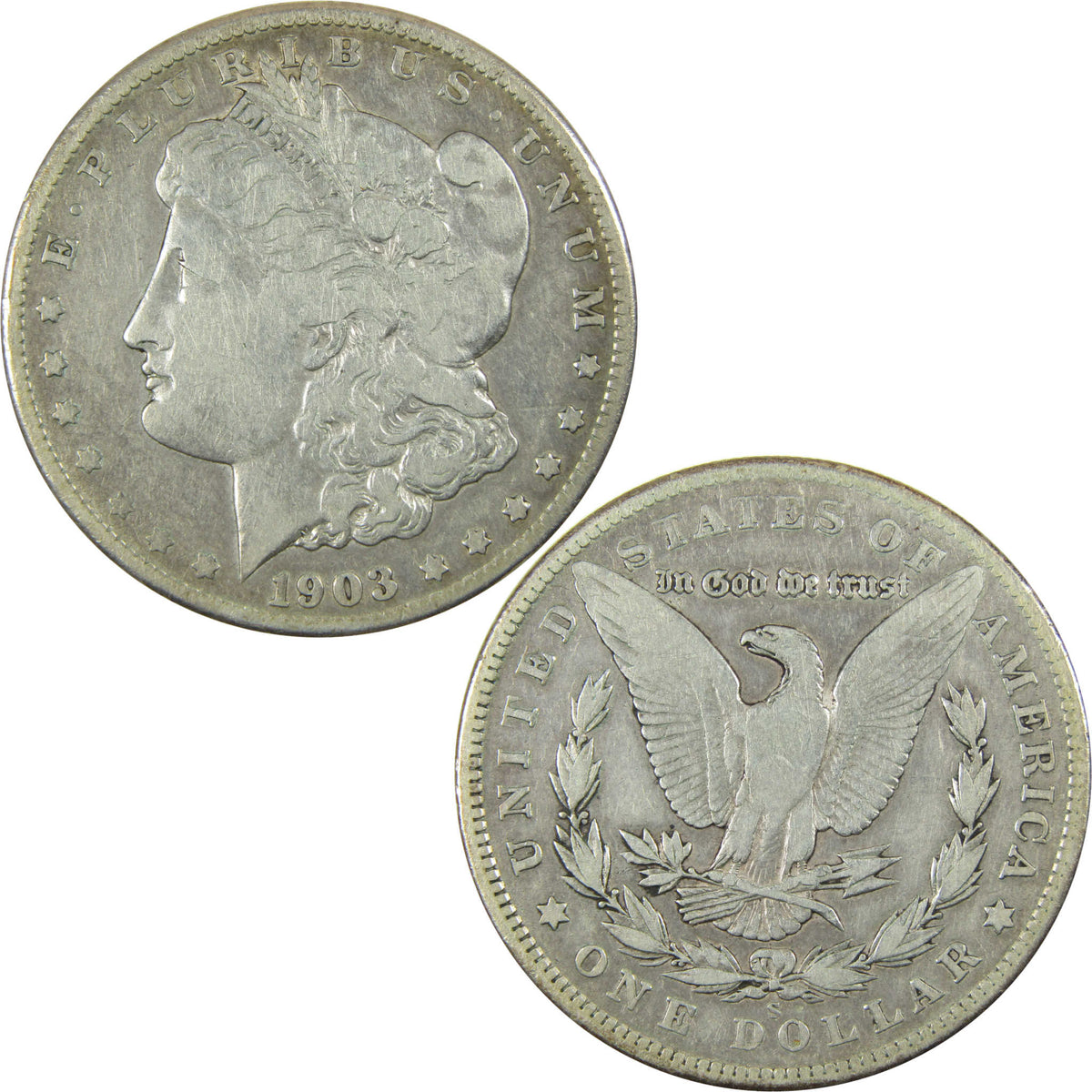 1903 S Morgan Silver Dollar F Fine Details $1 Coin SKU:CP1747