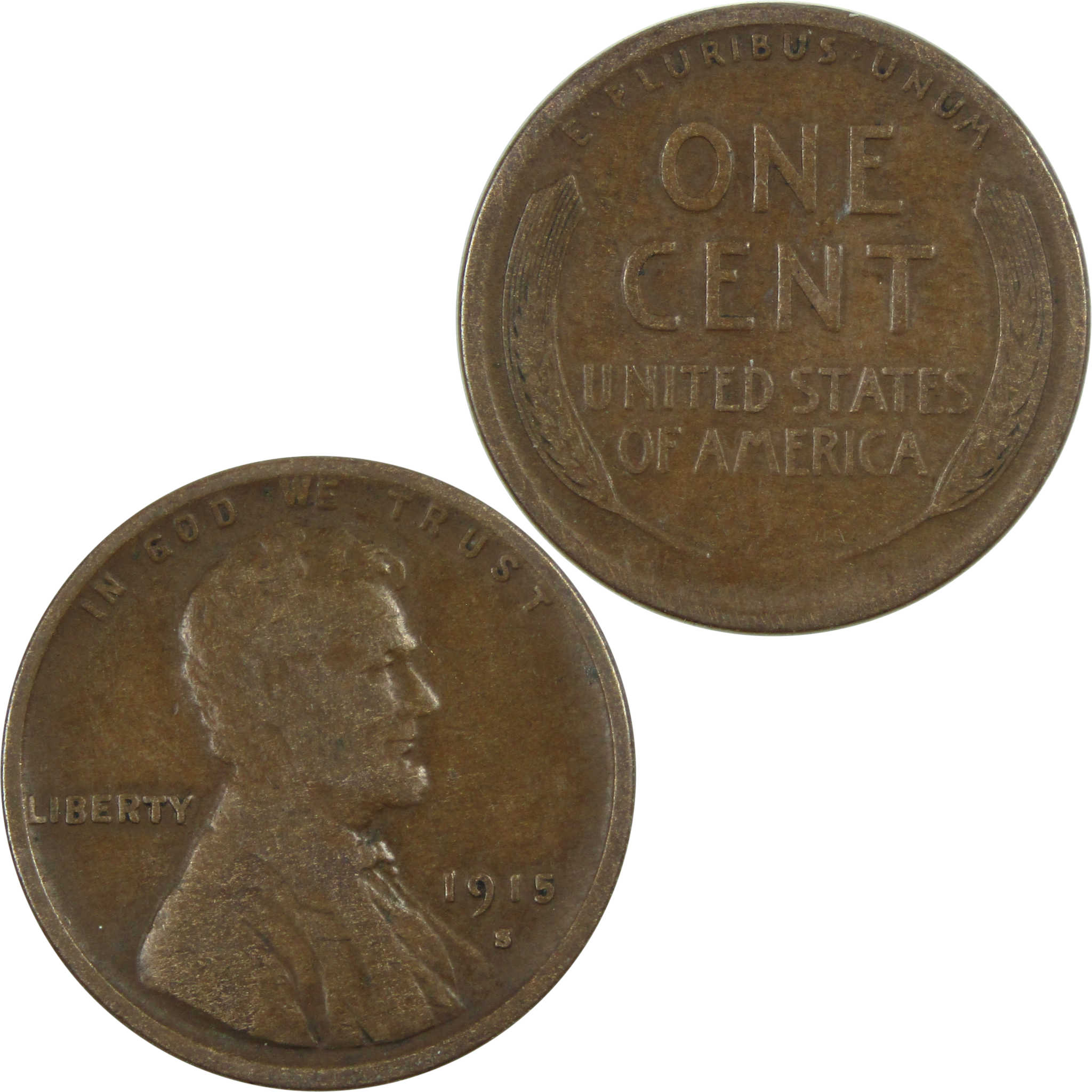 1915 S Lincoln Wheat Cent VF Very Fine Penny 1c Coin SKU:I14349