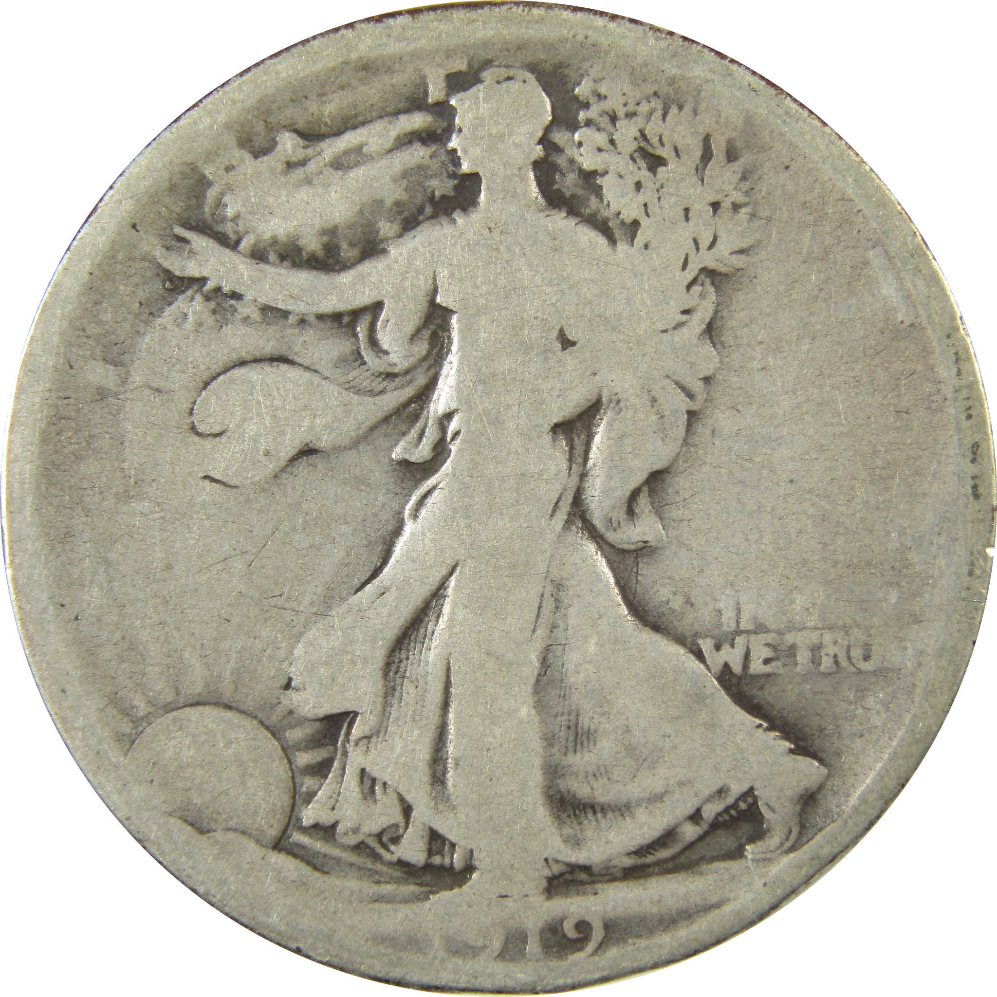 1919 D Liberty Walking Silver Half Dollar G Good SKU:CP1438