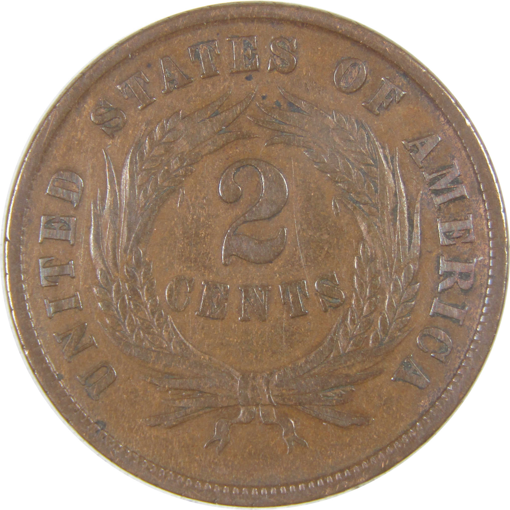 1866 Two Cent Piece XF EF Extremely Fine 2c Coin SKU:I16840