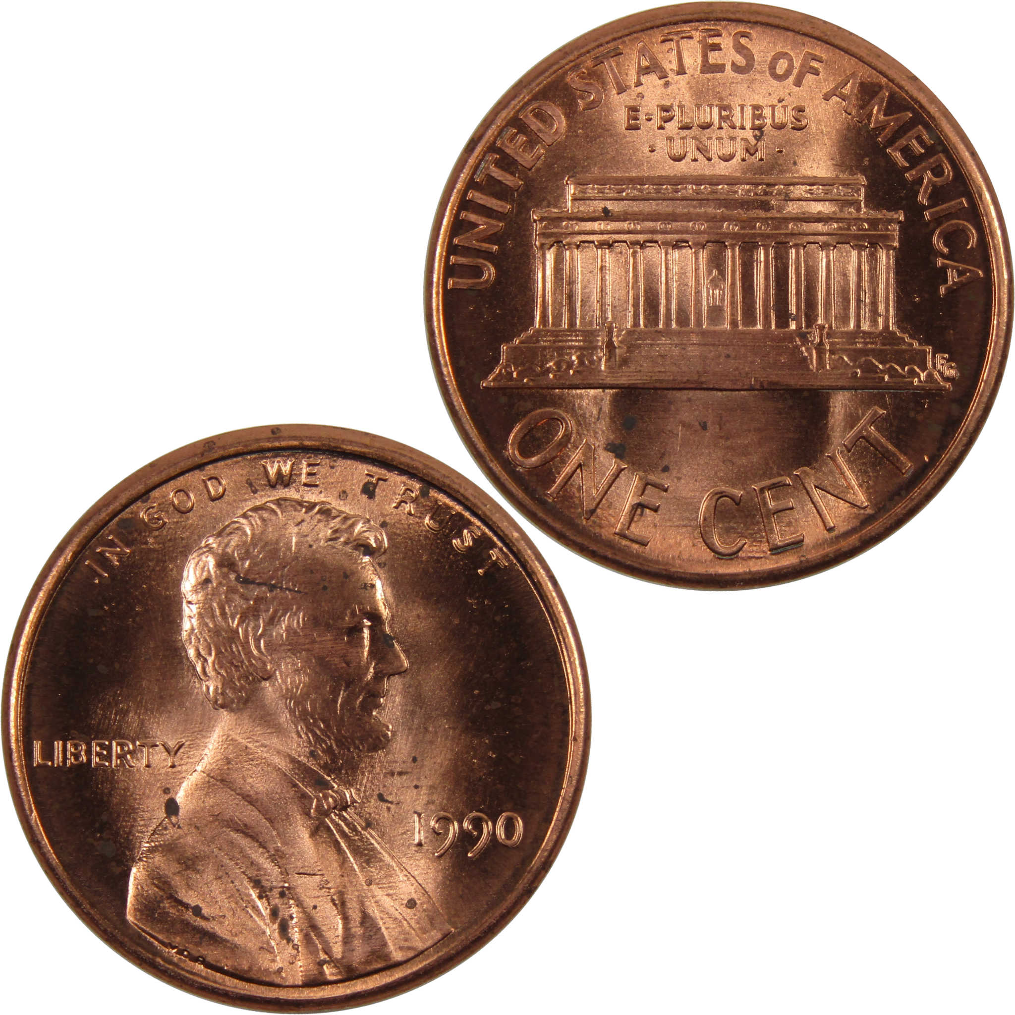 1990 Lincoln Memorial Cent BU Uncirculated Penny 1c Coin