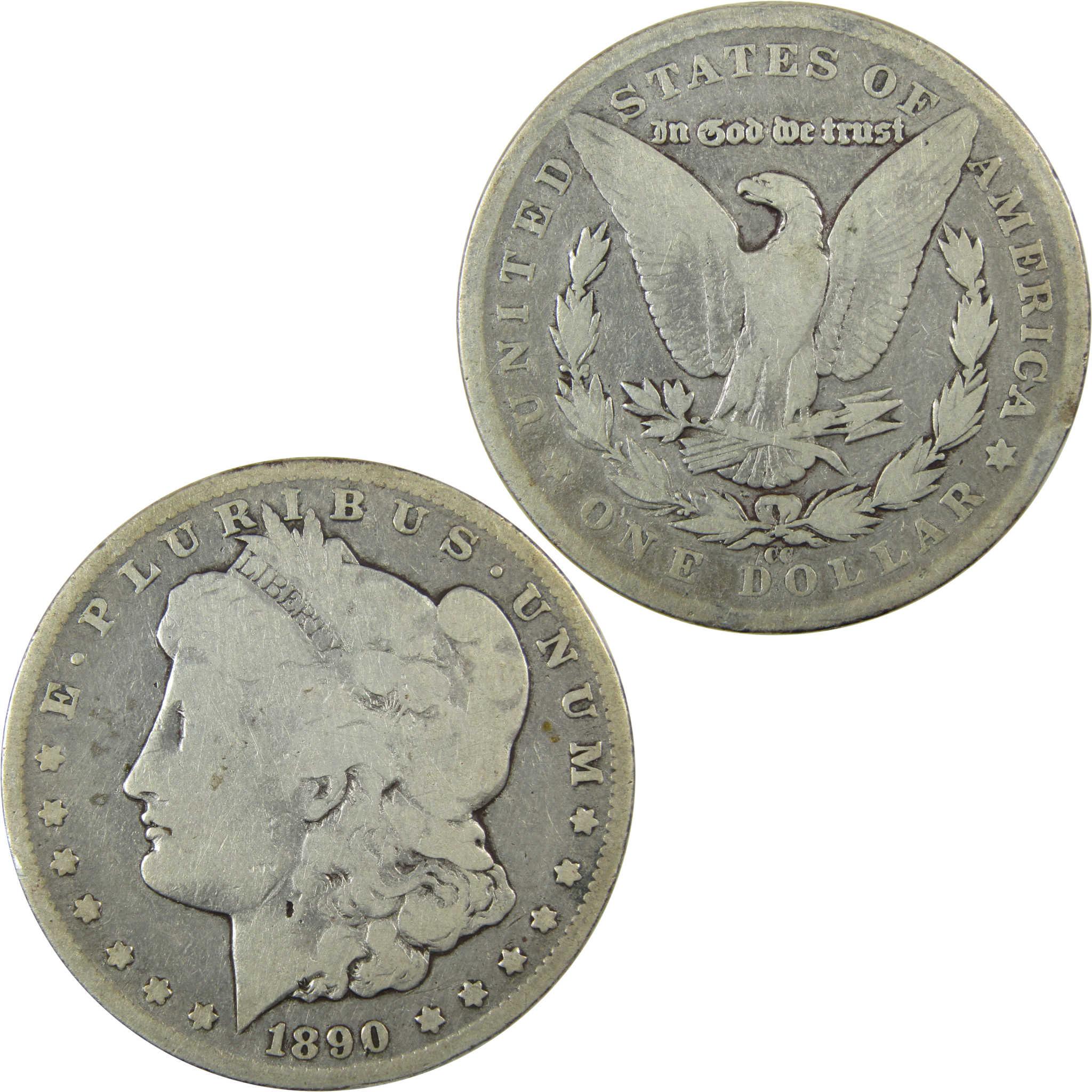 1890 CC Morgan Silver Dollar VG Very Good Details $1 Coin SKU:CP1370 - Morgan coin - Morgan silver dollar - Morgan silver dollar for sale - Profile Coins &amp; Collectibles