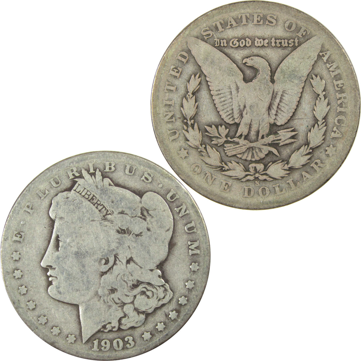 1903 S Morgan Silver Dollar VG Very Good $1 Coin SKU:I28615