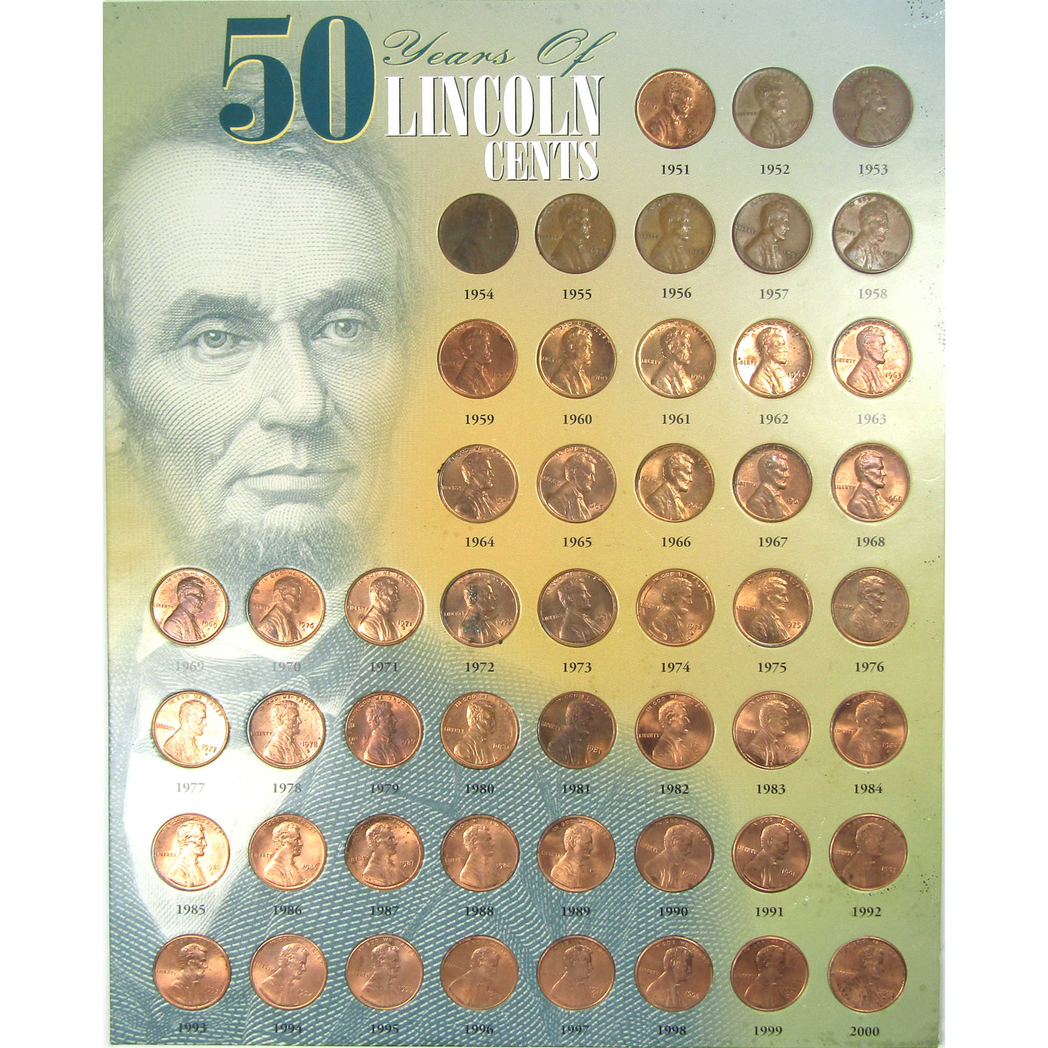 50 Years of Lincoln Cents 1951-2000 50 Coin Set SKU:CPC9324