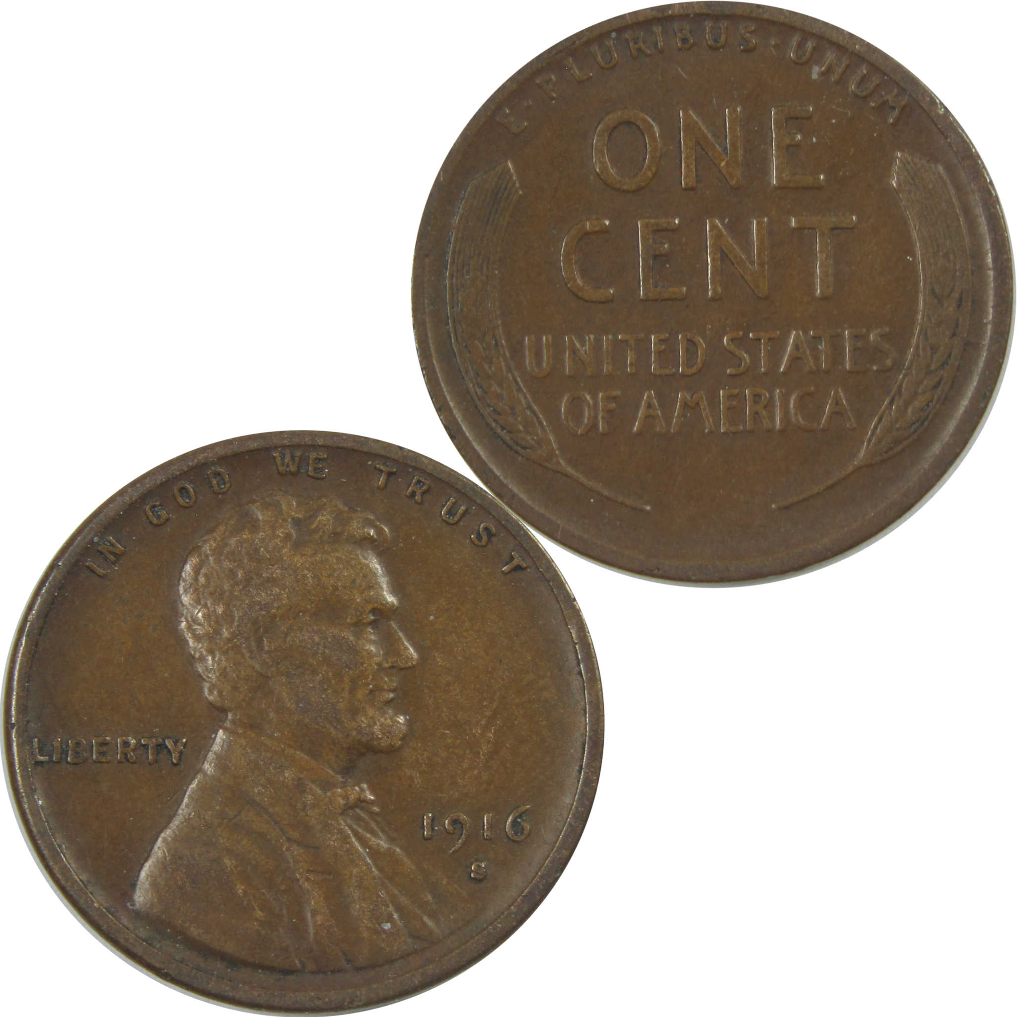 1916 S Lincoln Wheat Cent VF Very Fine Penny 1c Coin SKU:I15456