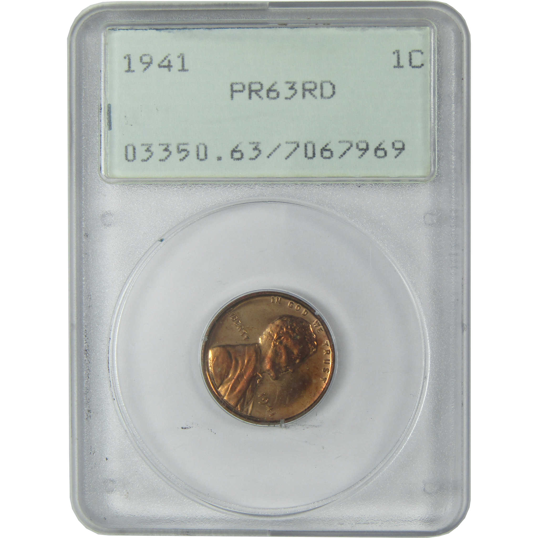 1941 Lincoln Wheat Cent PR 63 RD PCGS Penny Proof 1c Coin SKU:CP1552