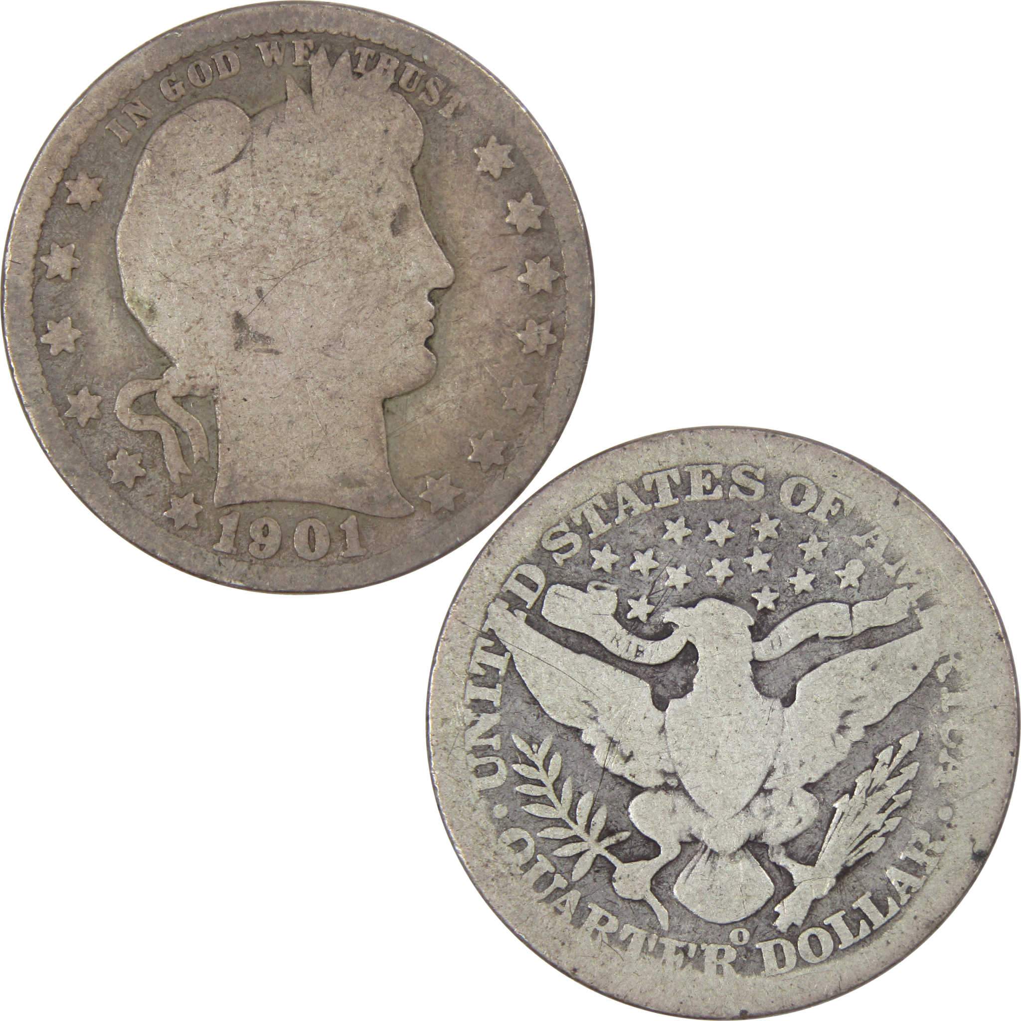 1901 O Barber Quarter AG About Good 90% Silver 25c SKU:IPC2679