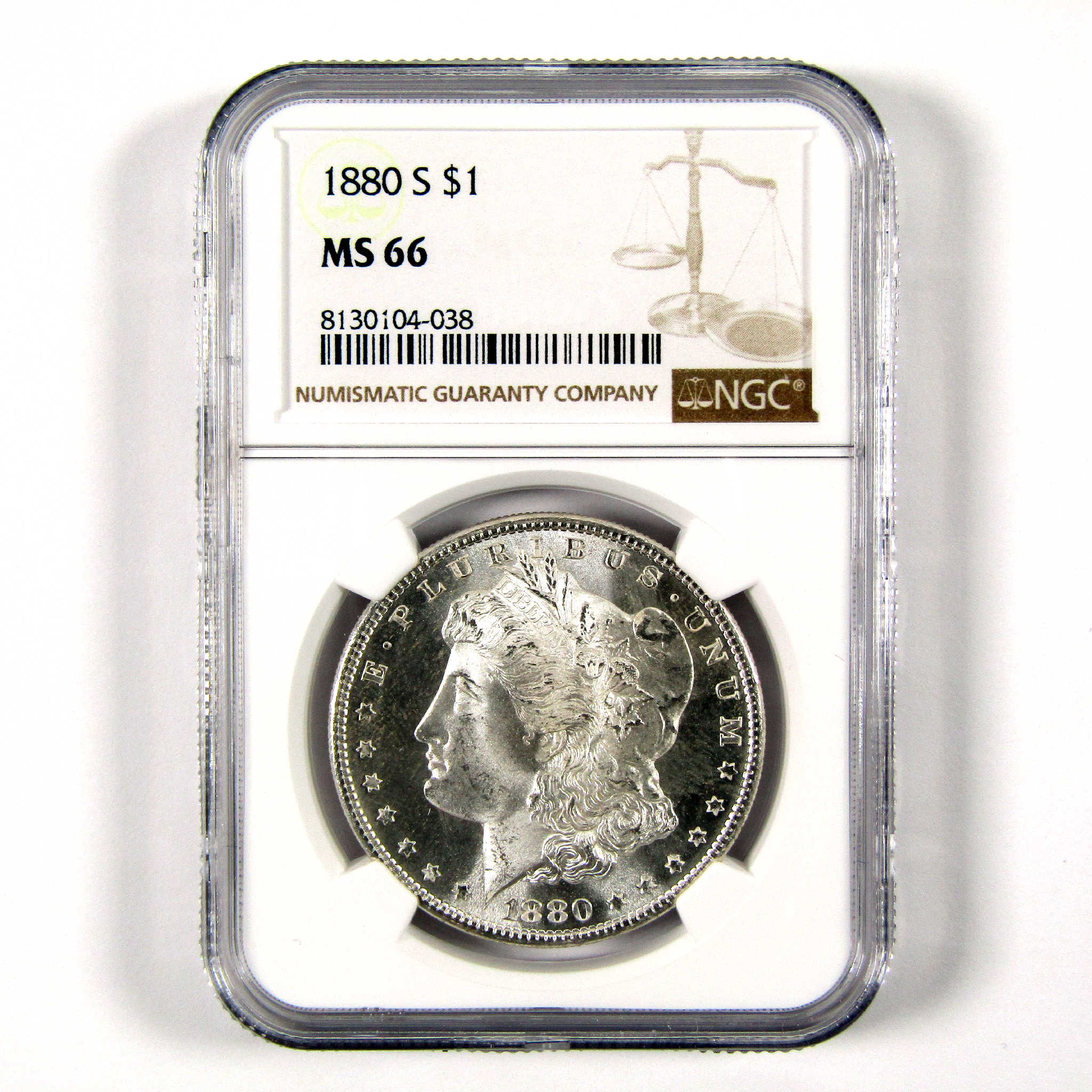 1880 S Morgan Dollar MS 66 NGC Silver $1 Uncirculated Coin SKU:CPC6274 - Morgan coin - Morgan silver dollar - Morgan silver dollar for sale - Profile Coins &amp; Collectibles