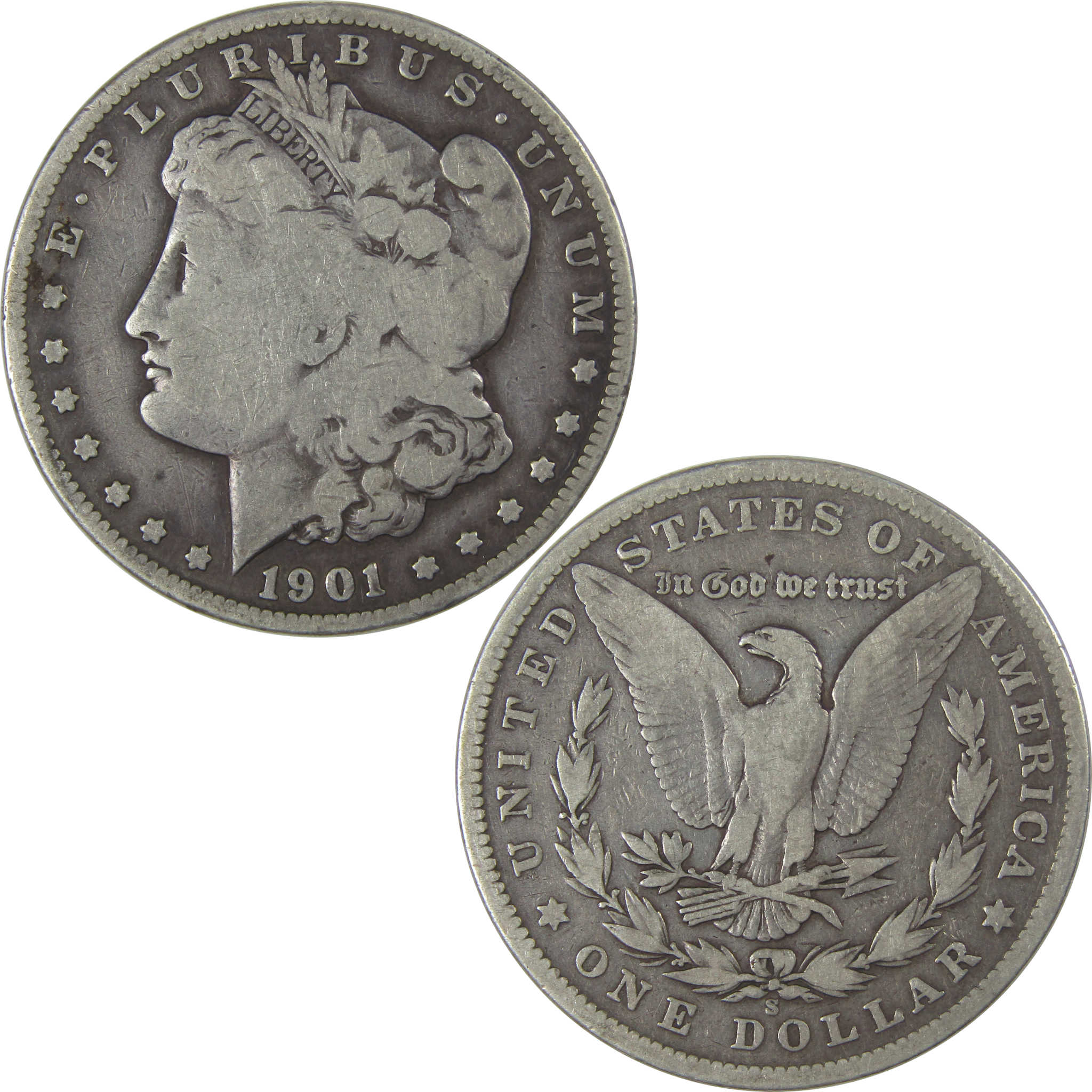 1901 S Morgan Dollar VG Very Good Silver $1 Coin SKU:I22811 - Morgan coin - Morgan silver dollar - Morgan silver dollar for sale - Profile Coins &amp; Collectibles