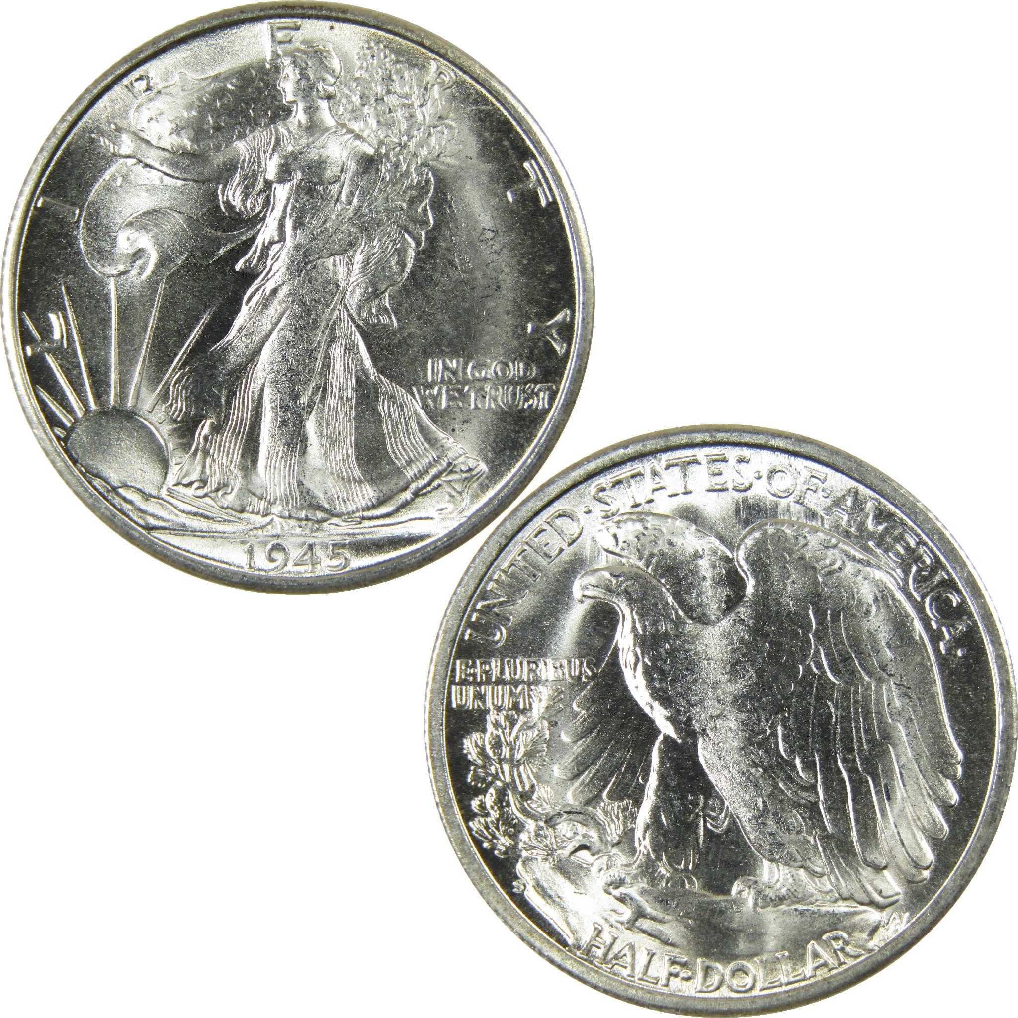 1945 S Liberty Walking Silver Half Dollar BU Very Choice Uncirculated