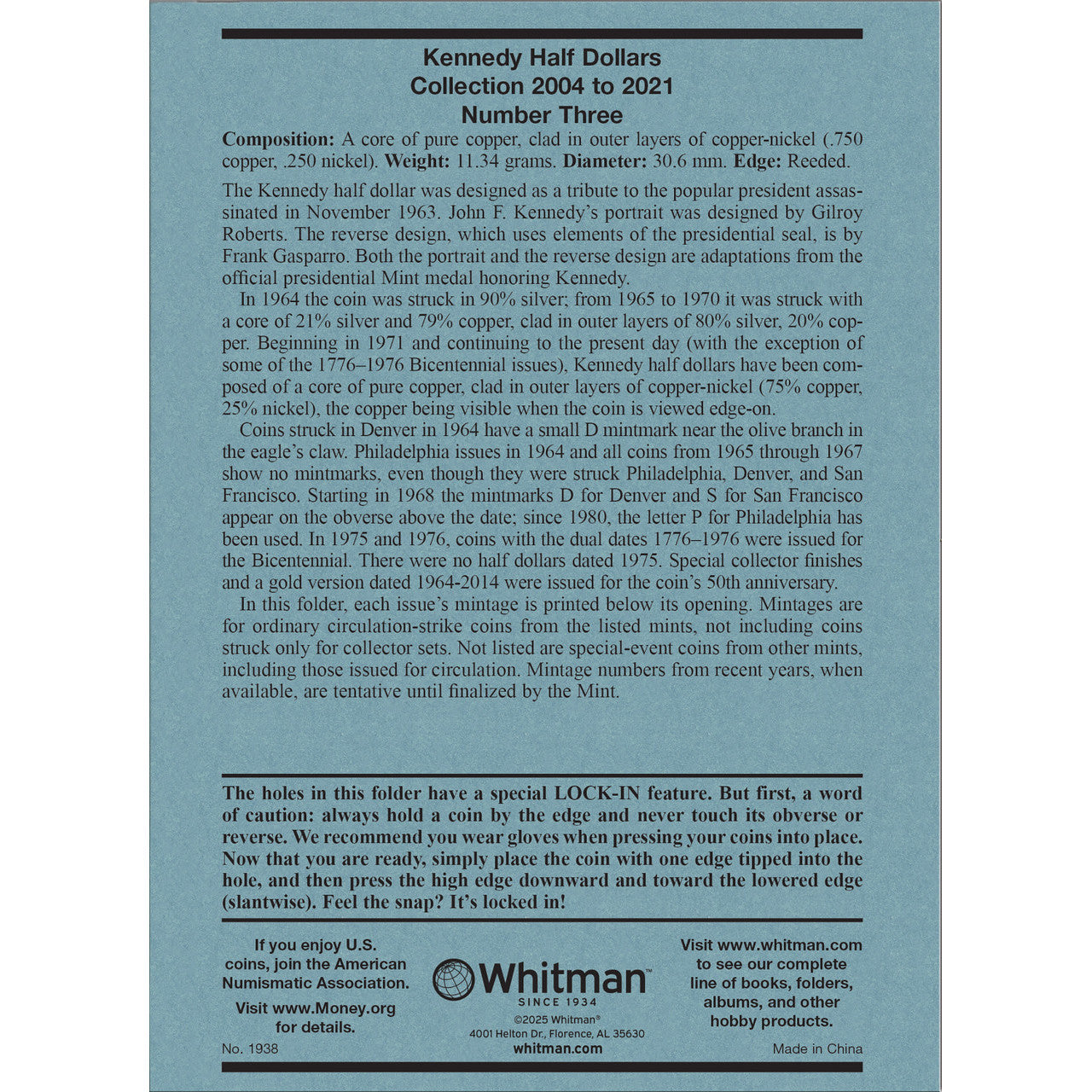 Whitman Kennedy Half Dollar Coin Folder Collection #3 2004-2021