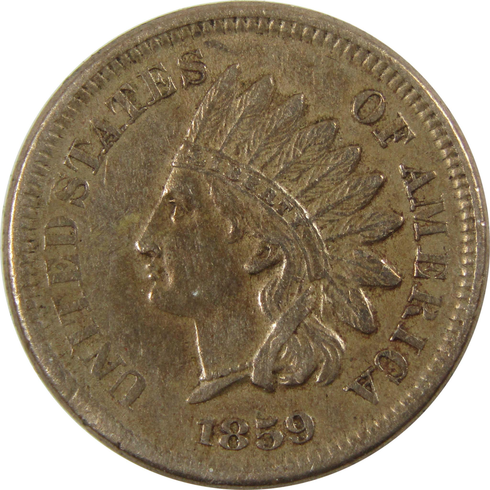 1859 Indian Head Cent XF EF Extremely Fine Details Penny SKU:CP1133