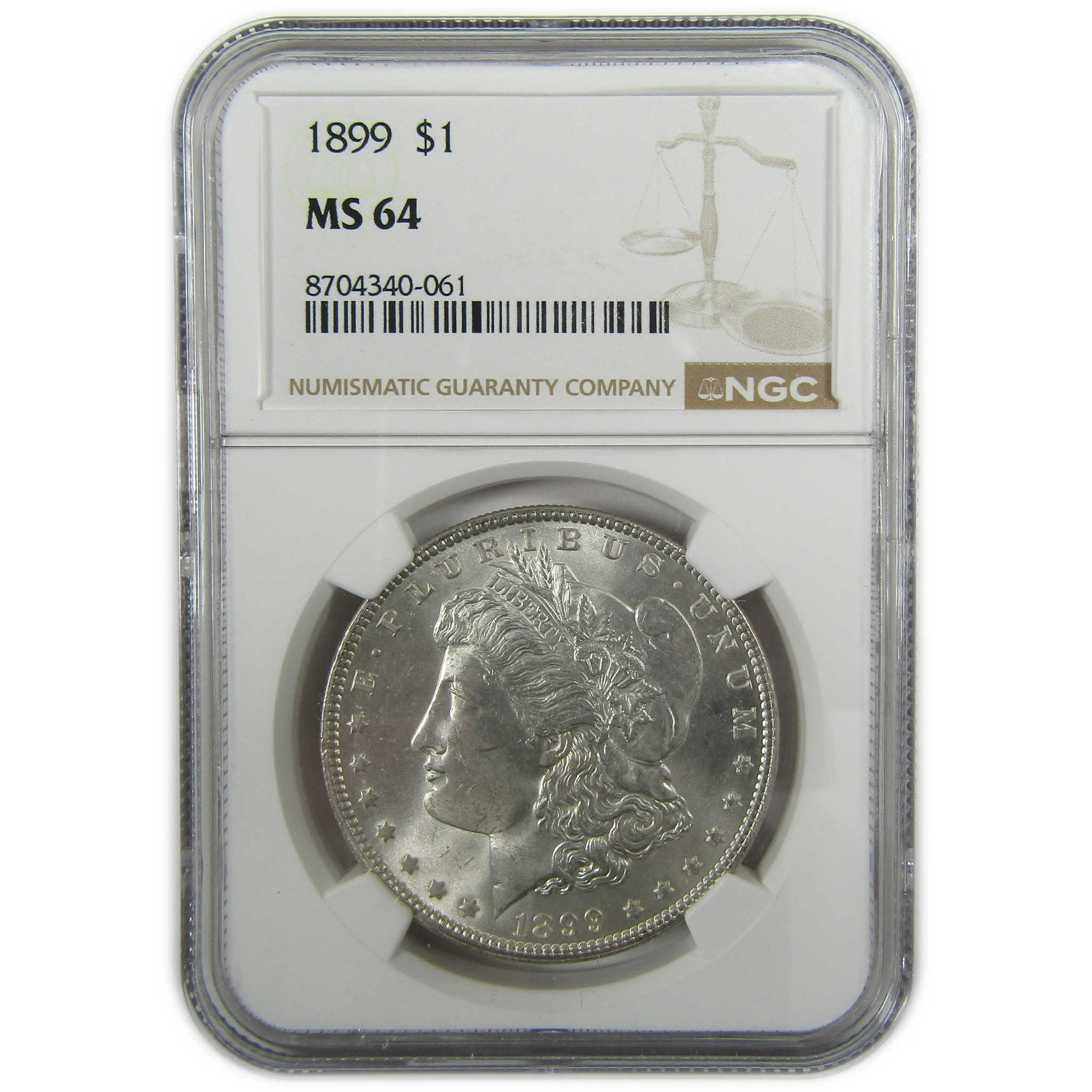 1899 Morgan Silver Dollar MS 64 NGC Uncirculated $1 Coin SKU:I27530