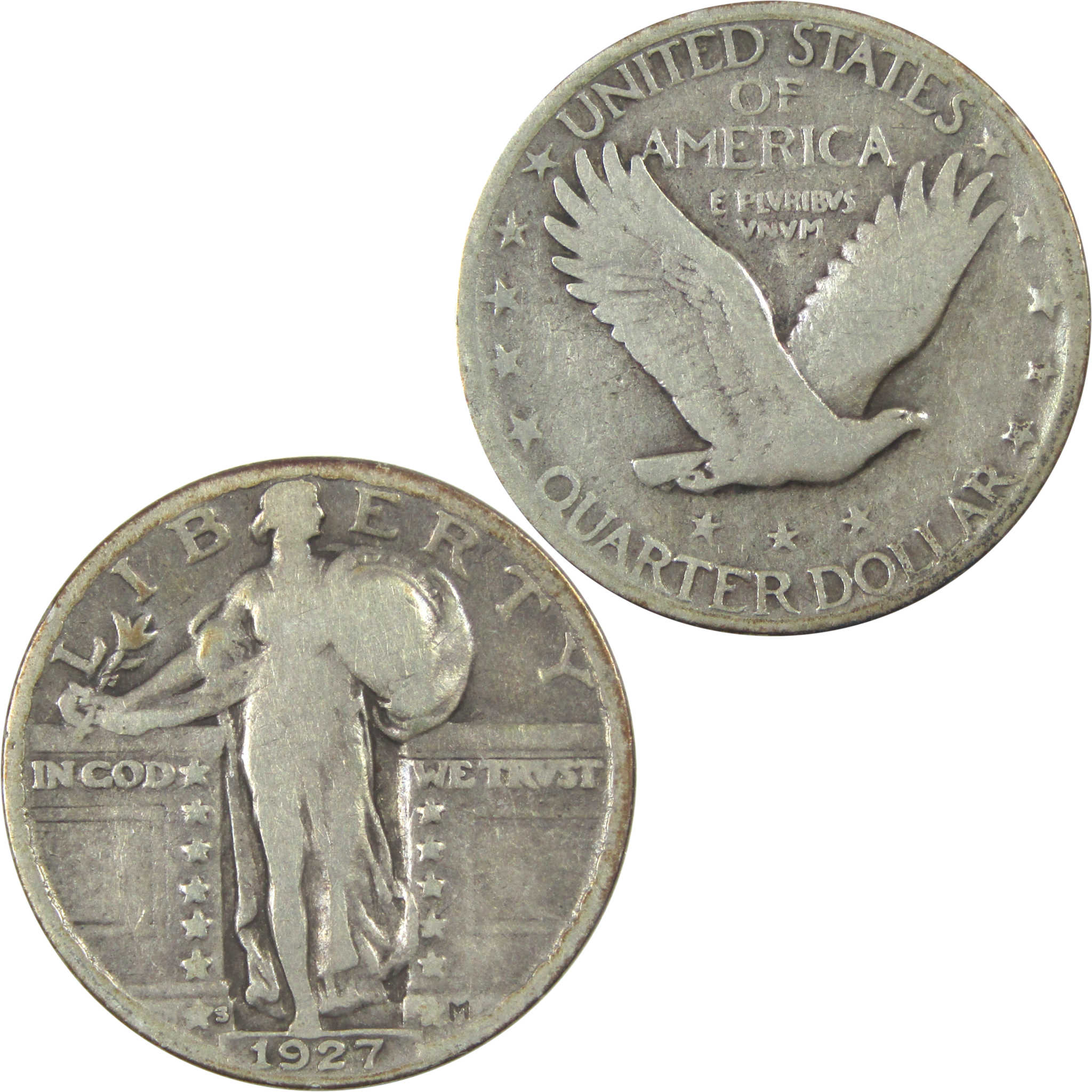 1927 S Standing Liberty Quarter VG Very Good Silver 25c SKU:I15328