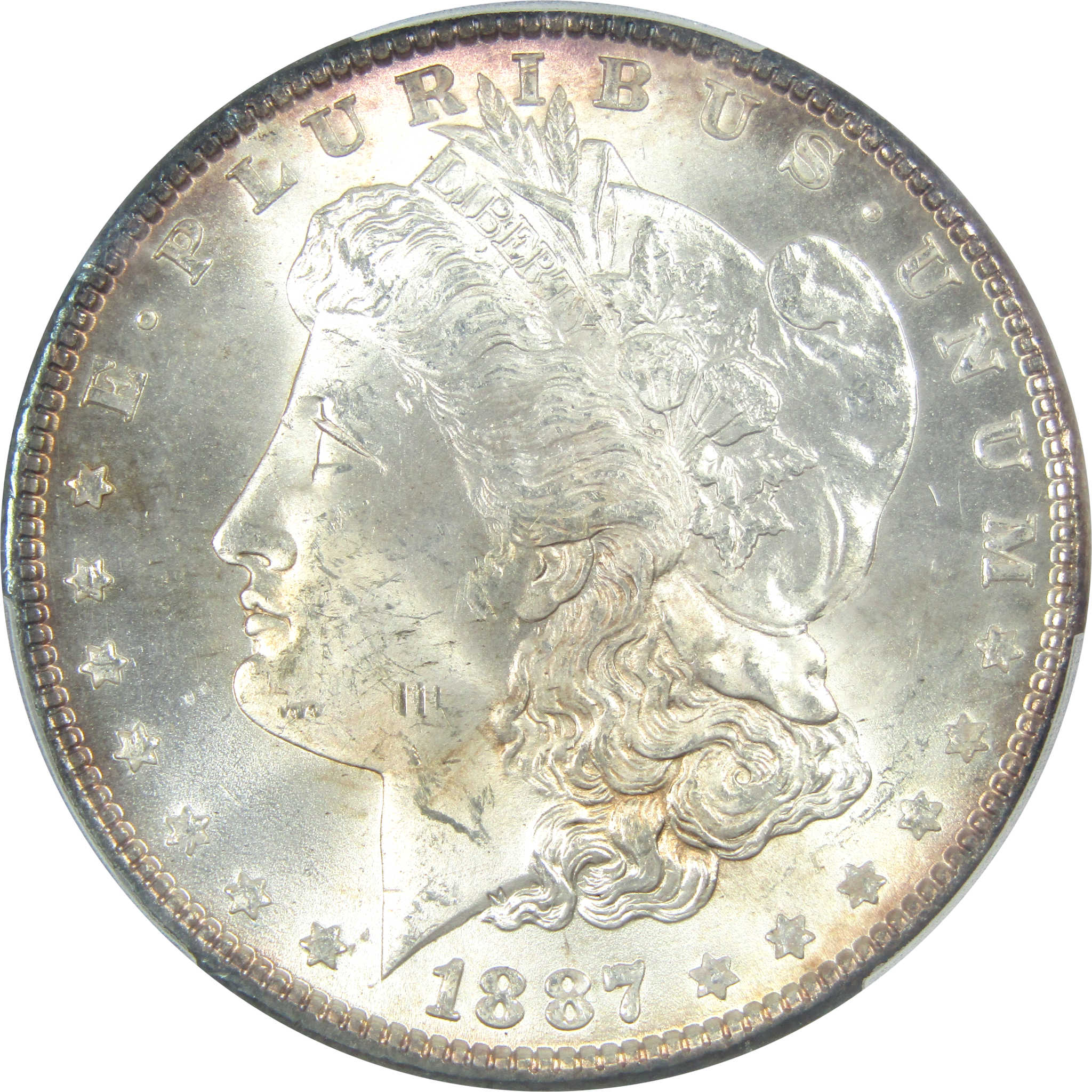 1887 Morgan Dollar MS 63 PCGS Silver $1 Coin Toned SKU:I14277