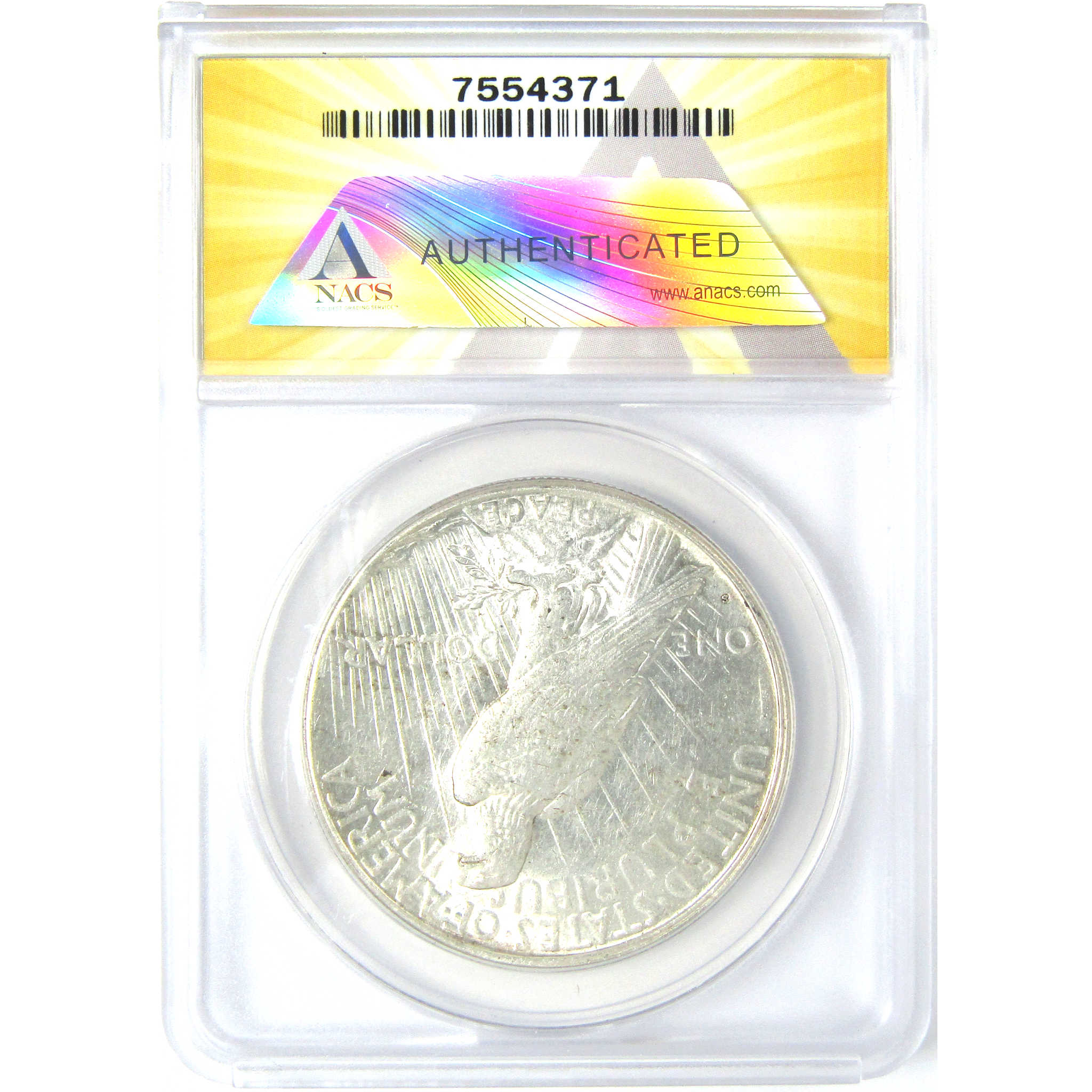 1925 S Peace Dollar AU 58 Details ANACS Silver $1 Coin SKU:I16243