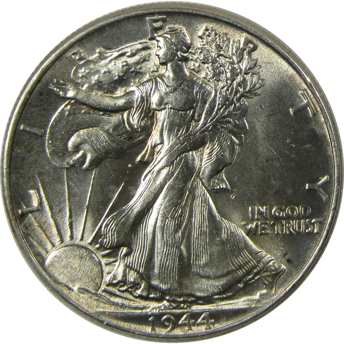 1944 Liberty Walking Silver 50c CH AU Choice About Uncirculated