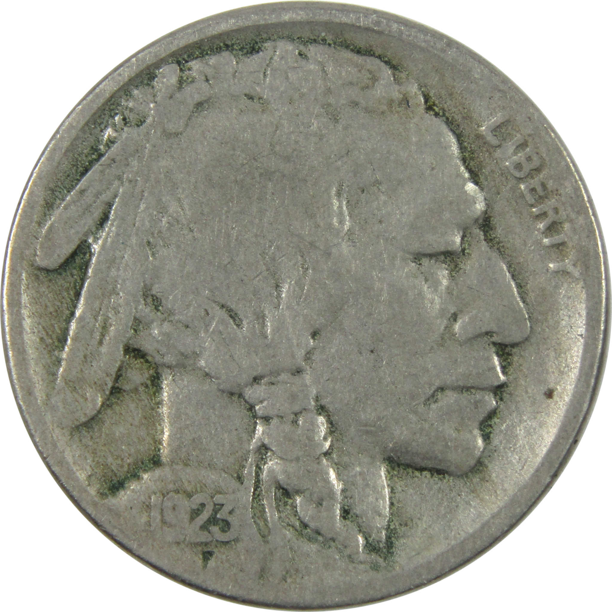 1923 S Indian Head Buffalo Nickel F Fine 5c Coin SKU:I14667