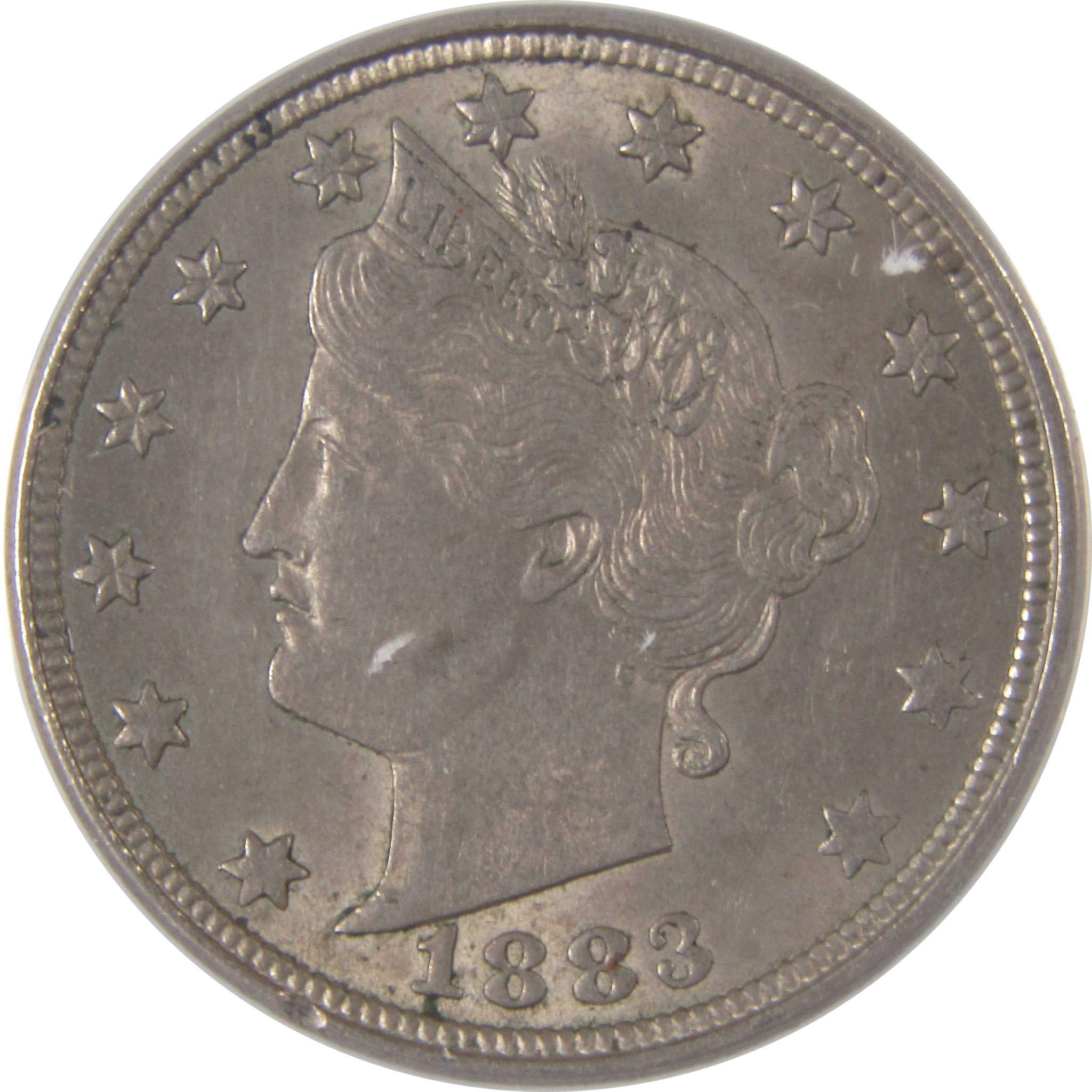 1883 No Cents Liberty Head V Nickel AU 58 ANACS 5c Coin SKU:I17498