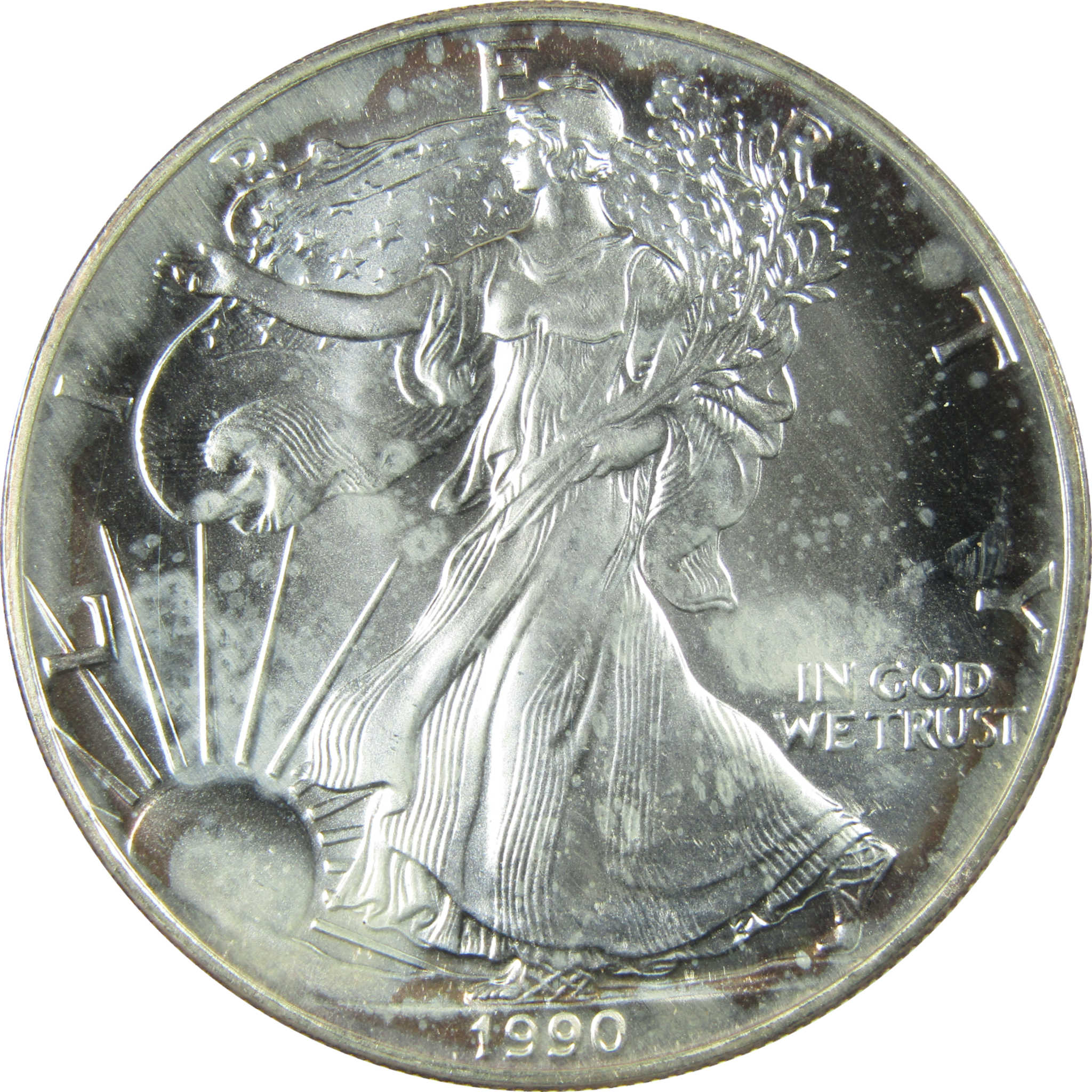 1990 American Silver Eagle Uncirculated Mint State $1 Coin SKU:CP1505