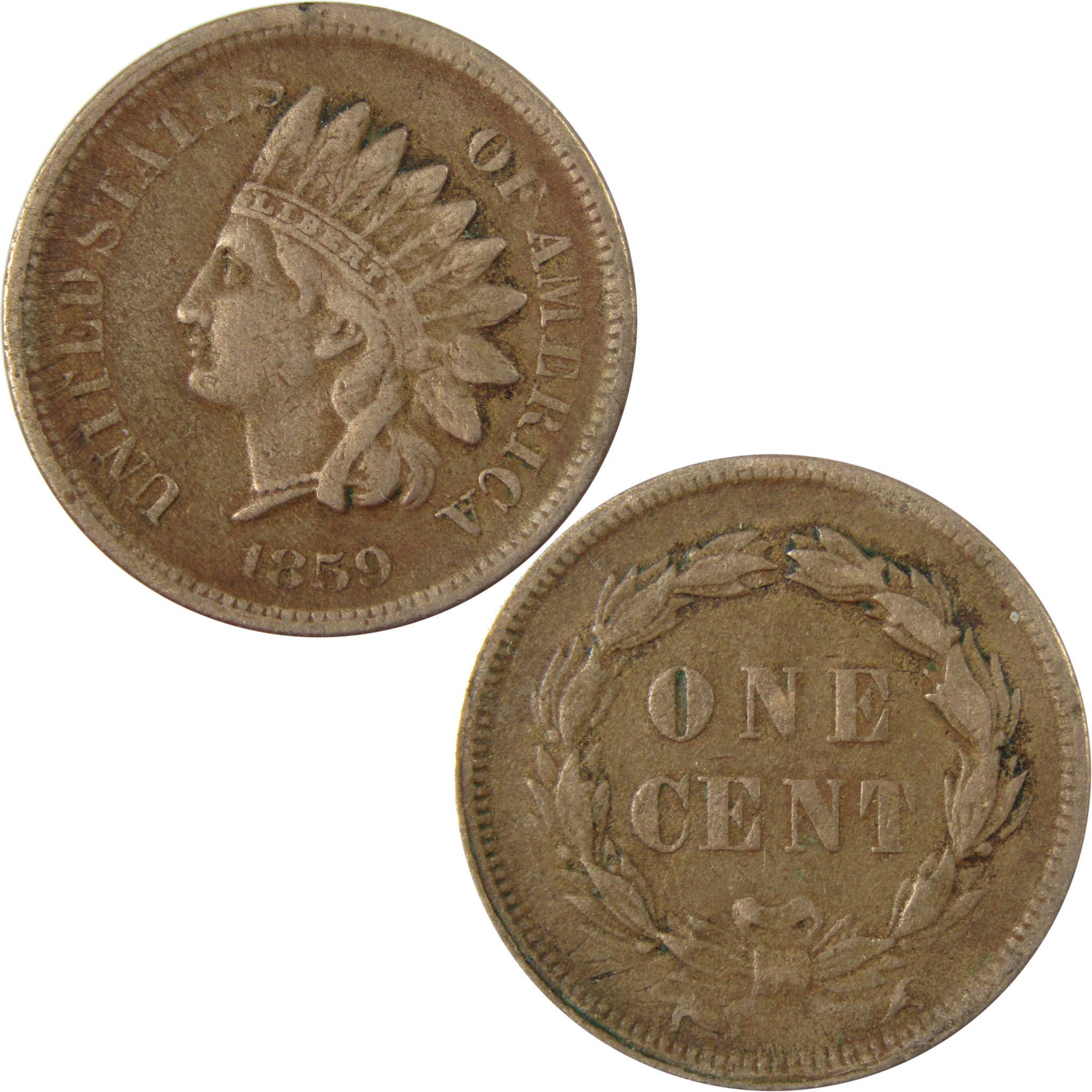 1859 Indian Head Cent VF Very Fine Details Penny 1c Coin SKU:CP1244