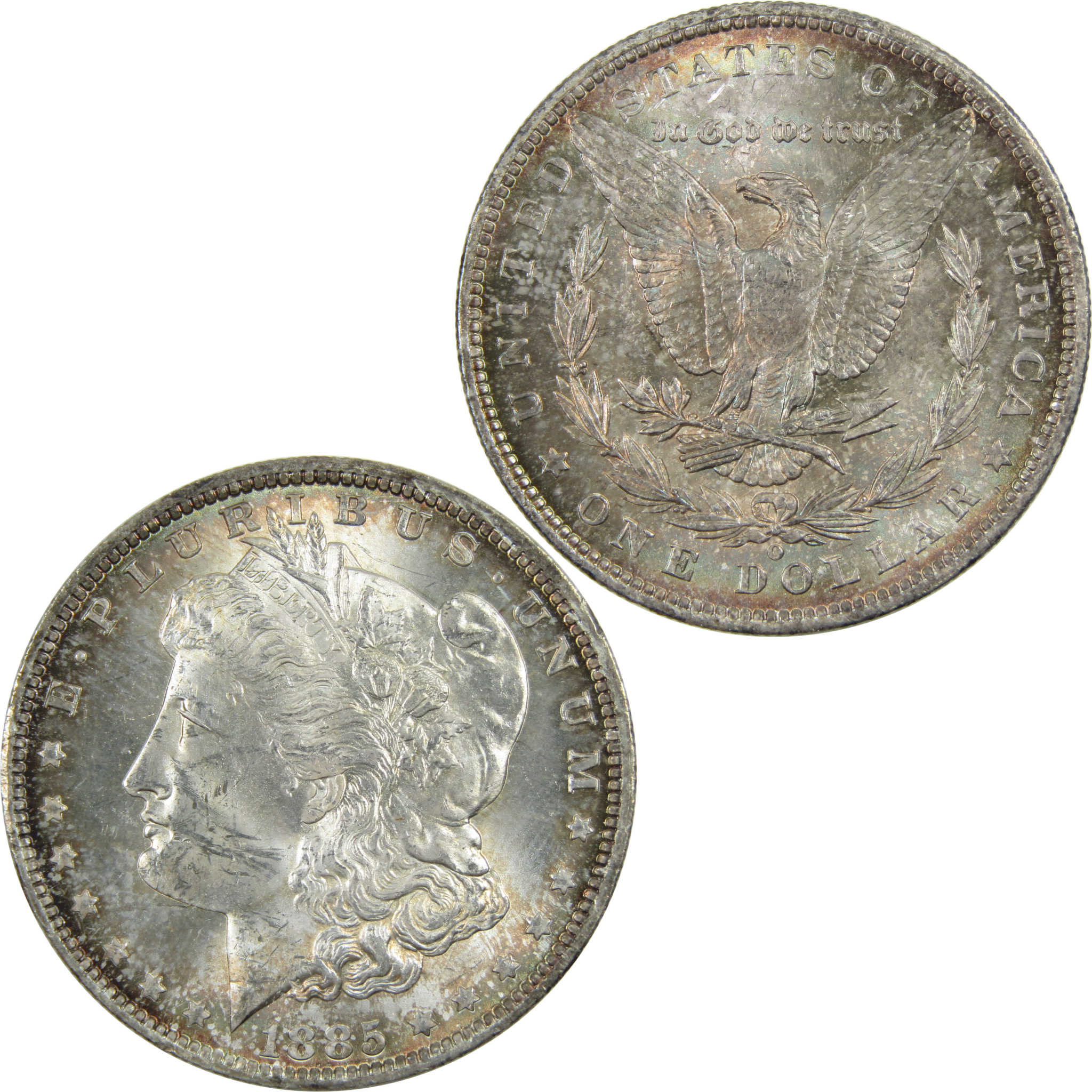 1885 O Morgan Dollar BU Choice Uncirculated Silver $1 Toned SKU:I13425