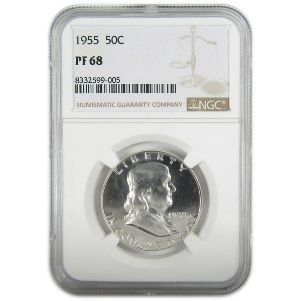 1955 Franklin Silver Half Dollar PF 68 NGC Proof 50c Coin SKU:I27407