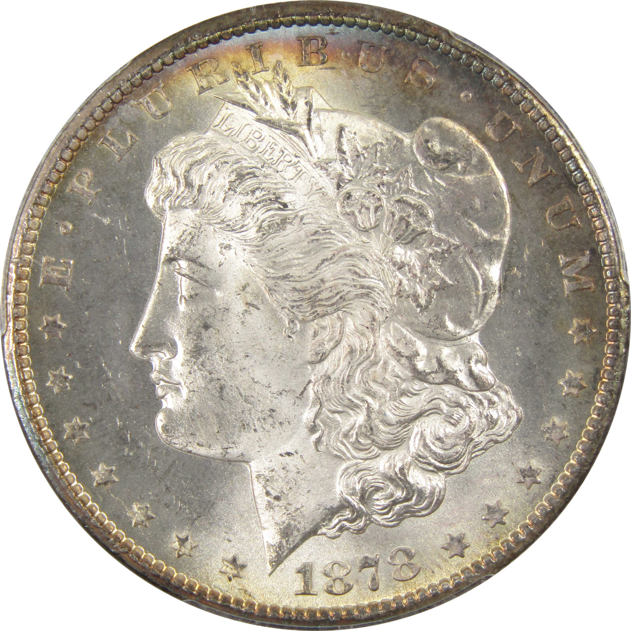 1878 CC Morgan MS 64 PCGS 90% Silver $1 Unc Reverse Toned SKU:I9125
